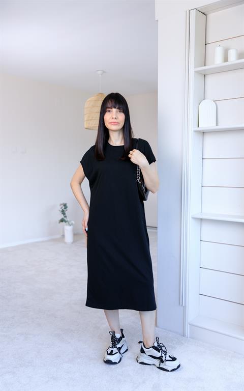 Siyah Uzun TShirt Elbise