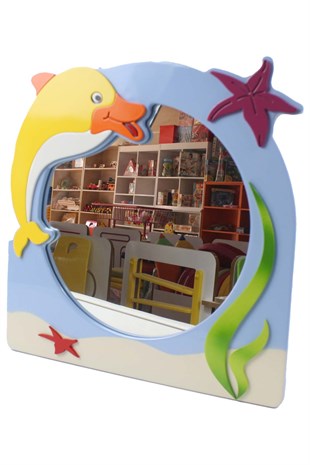 Ayna Anaokulu ve Kreş Lavabo Aynaları Balina Figürlü  Ayna, Figürlü Çocuk Odası ve Anaokulu Tuvalet Aynaları, Dekoratif Kreş Aynaları Aynalar