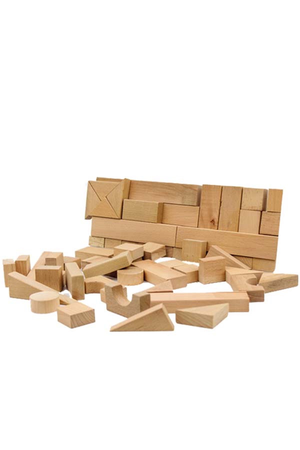Ahşap Blok Yatay Kutu 60 Parça, Lego ve Bloklar, Montessori Materyalleri,  Ahşap Eğitici Oyuncaklar