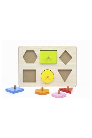 Geometrik Şekiller Oyun Seti Ahşap Akıl ve Zeka Oyunları (Geometrik Şekiller, 16 Parça Geometrik Şekiller))