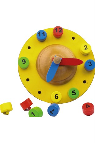 Silindir Saat Silindir Saat, Oyuncak Saat,Eğitici Ahşap Oyuncak  Kavram Oyuncakları