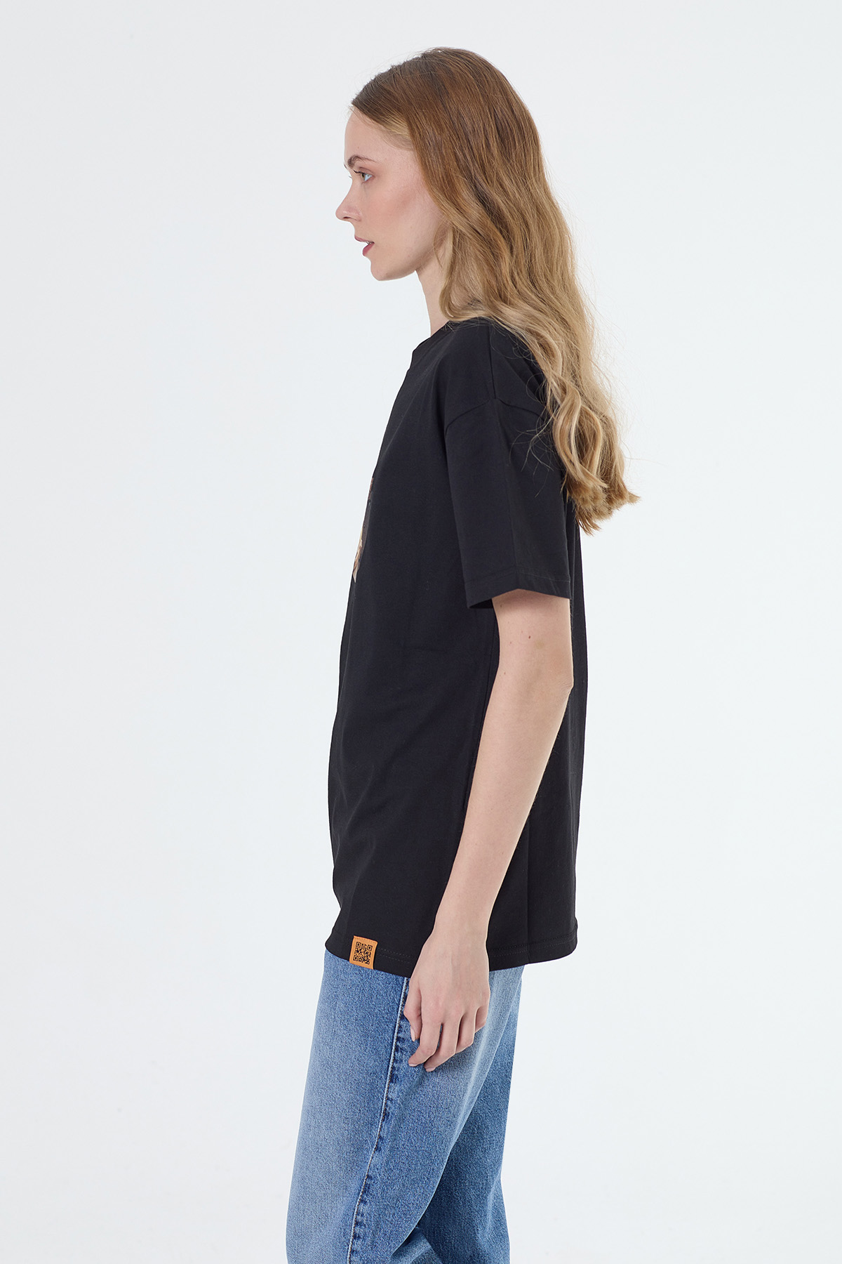Denigma 3D Kadın Handy Regular Fit Siyah T-shirt