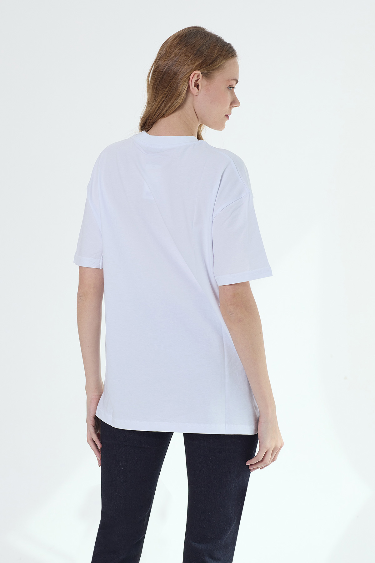 Denigma AR Kadın Handy Regular Fit Beyaz Tshirt