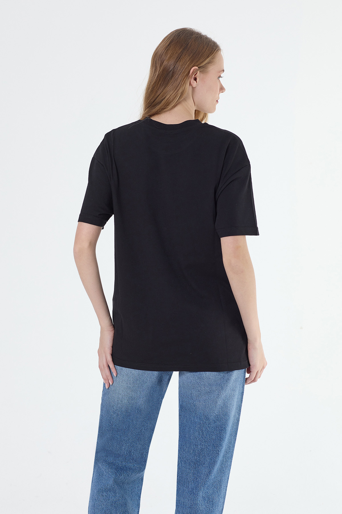Denigma AR Kadın Handy Regular Fit Siyah Tshirt