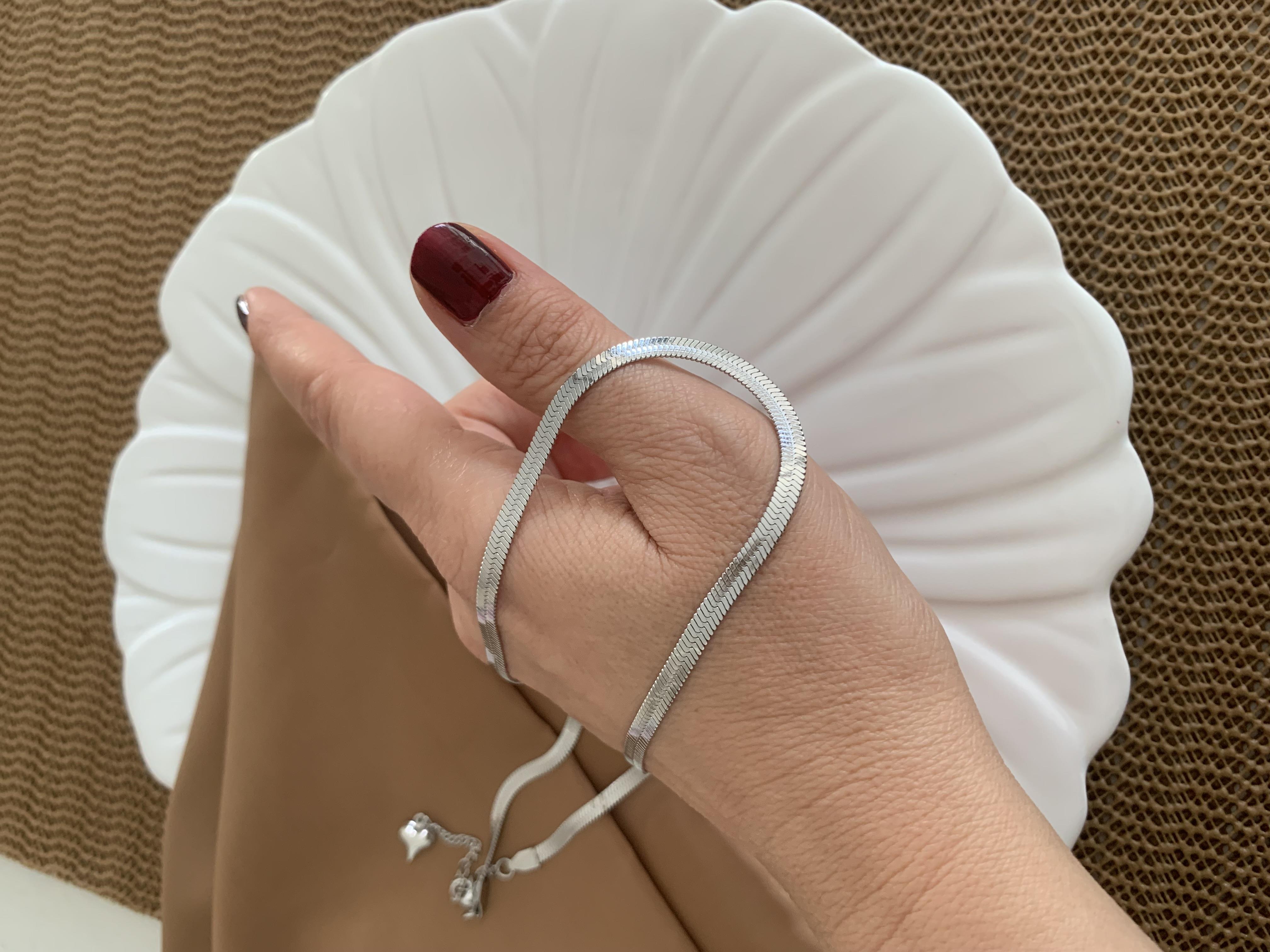 Çelik 45 Cm 4 mm İtalyan Zincir Kolye Gümüş