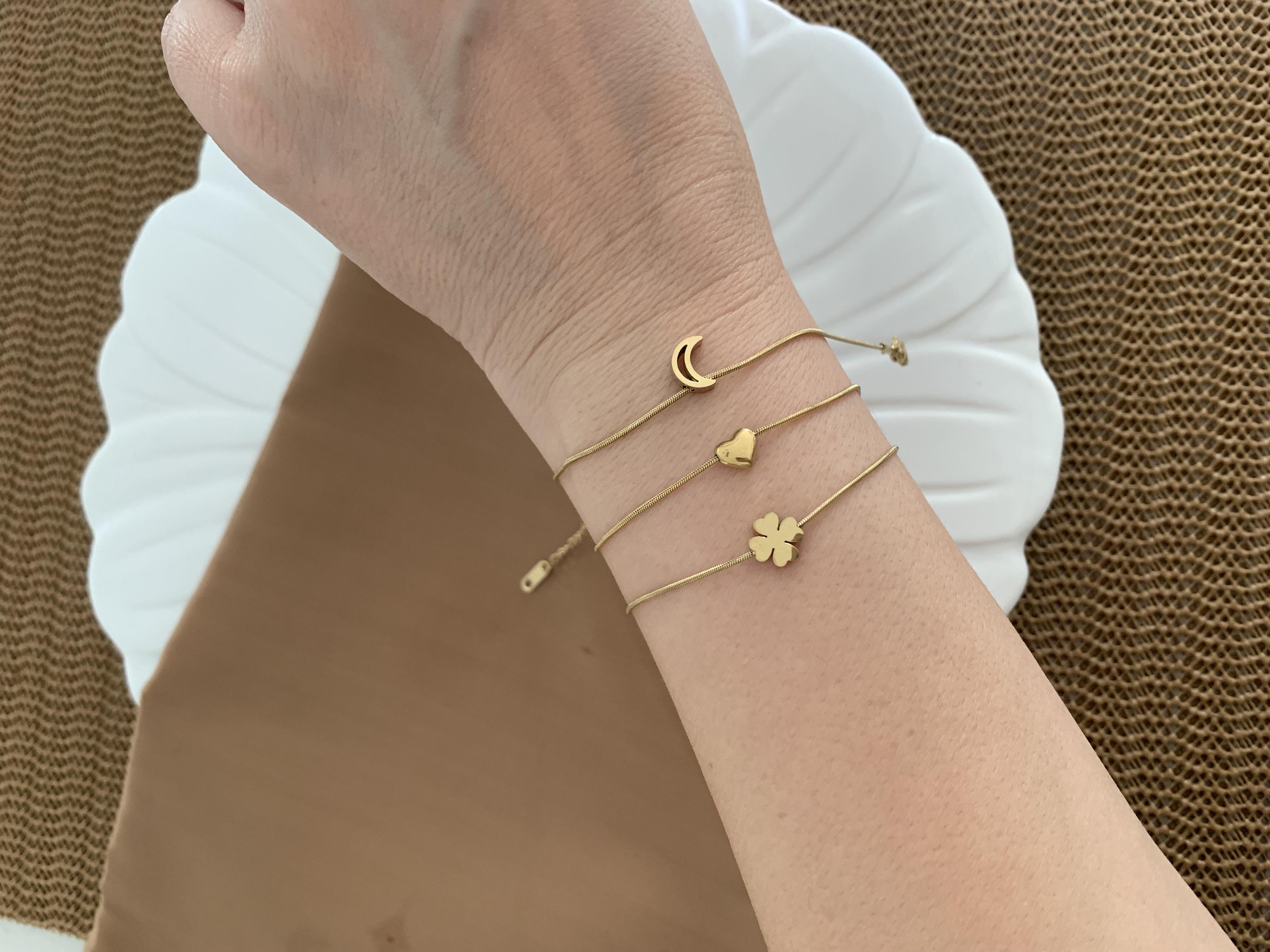 Çelik Gold İnce İtalyan Zincir Figürlü Bileklik 