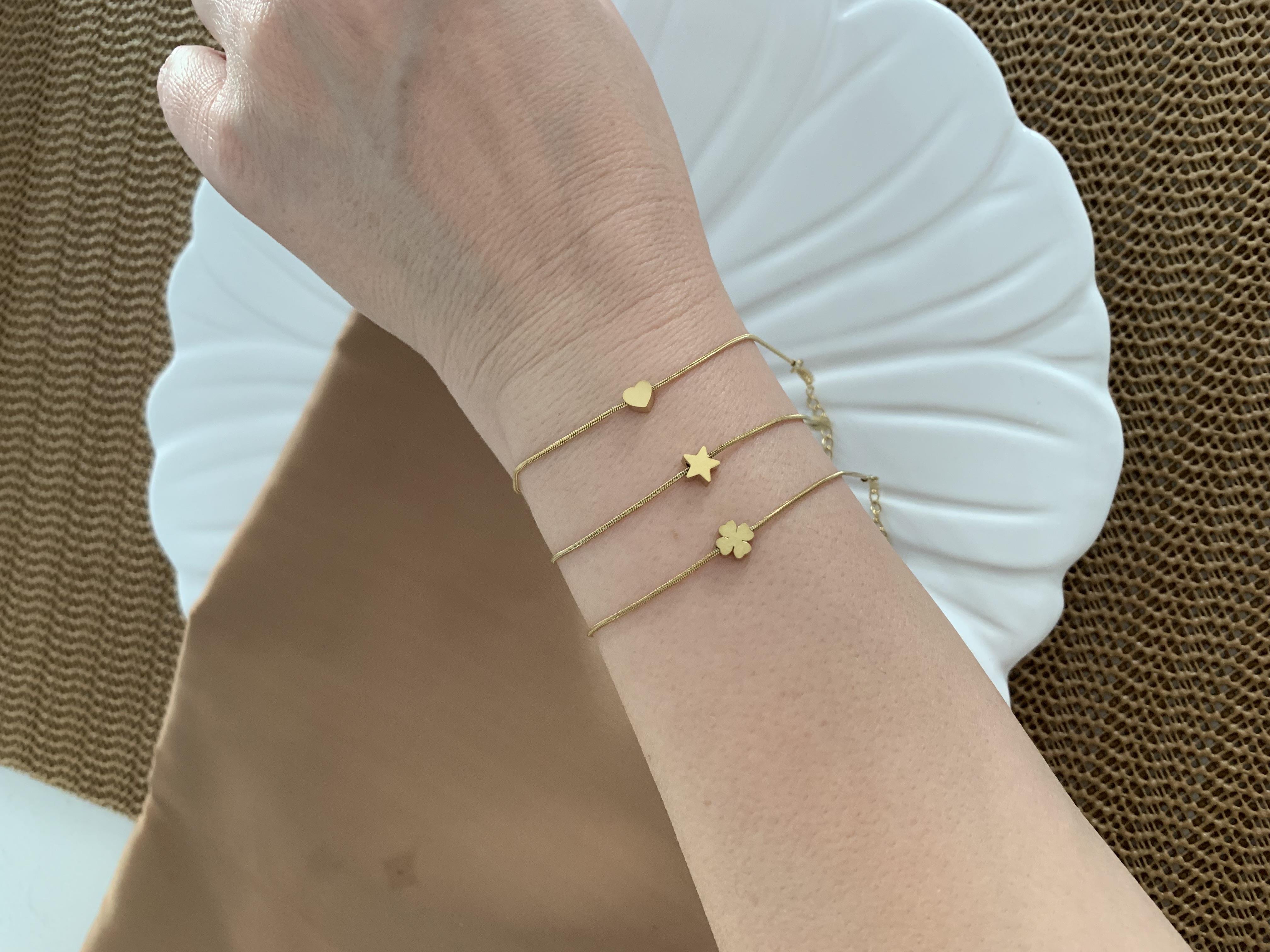 Çelik Gold İnce İtalyan Zincir Mini Figürlü Bileklik 