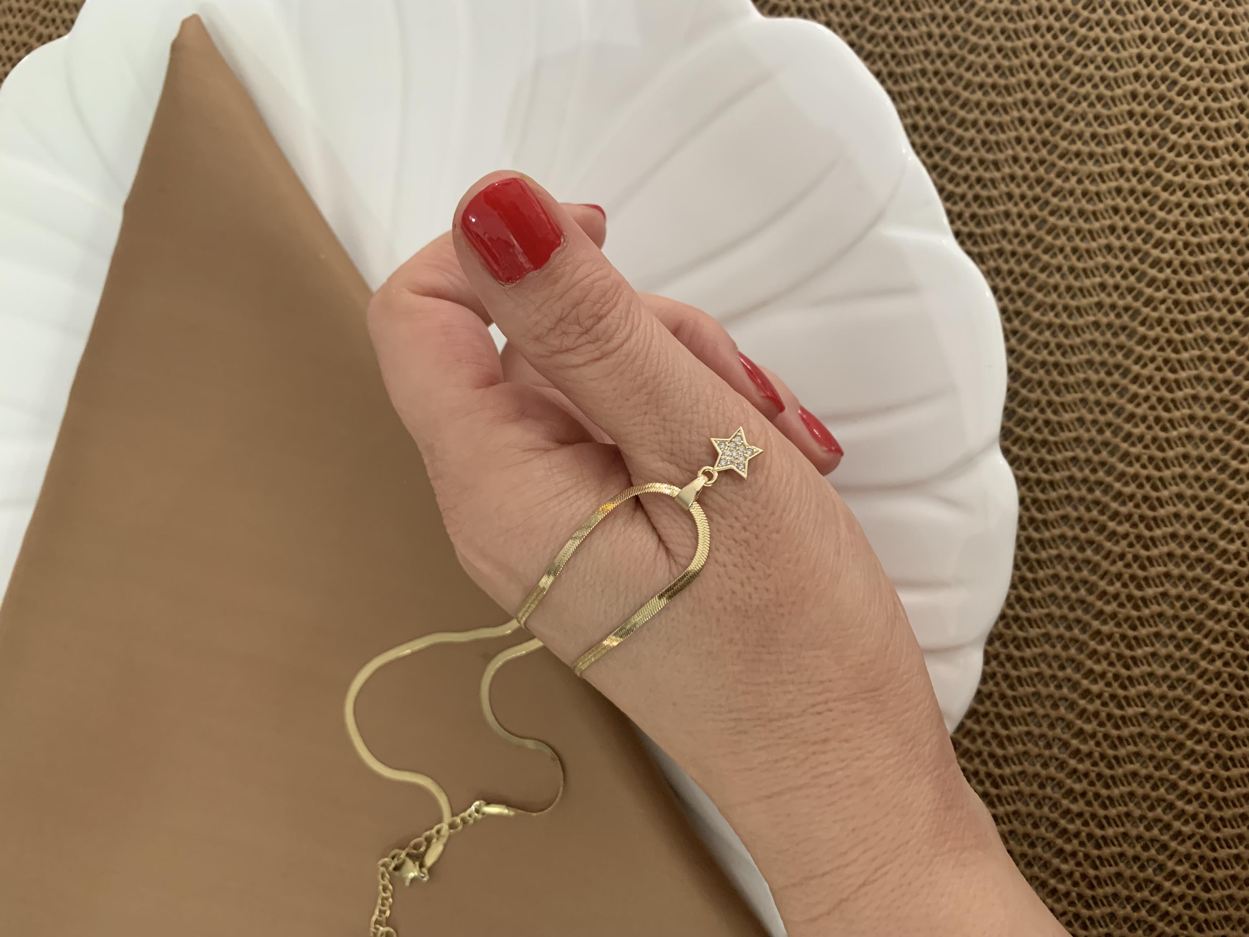 Çelik Gold İtalyan Zincir Zirkon Taşlı Mini Yıldız Kolye