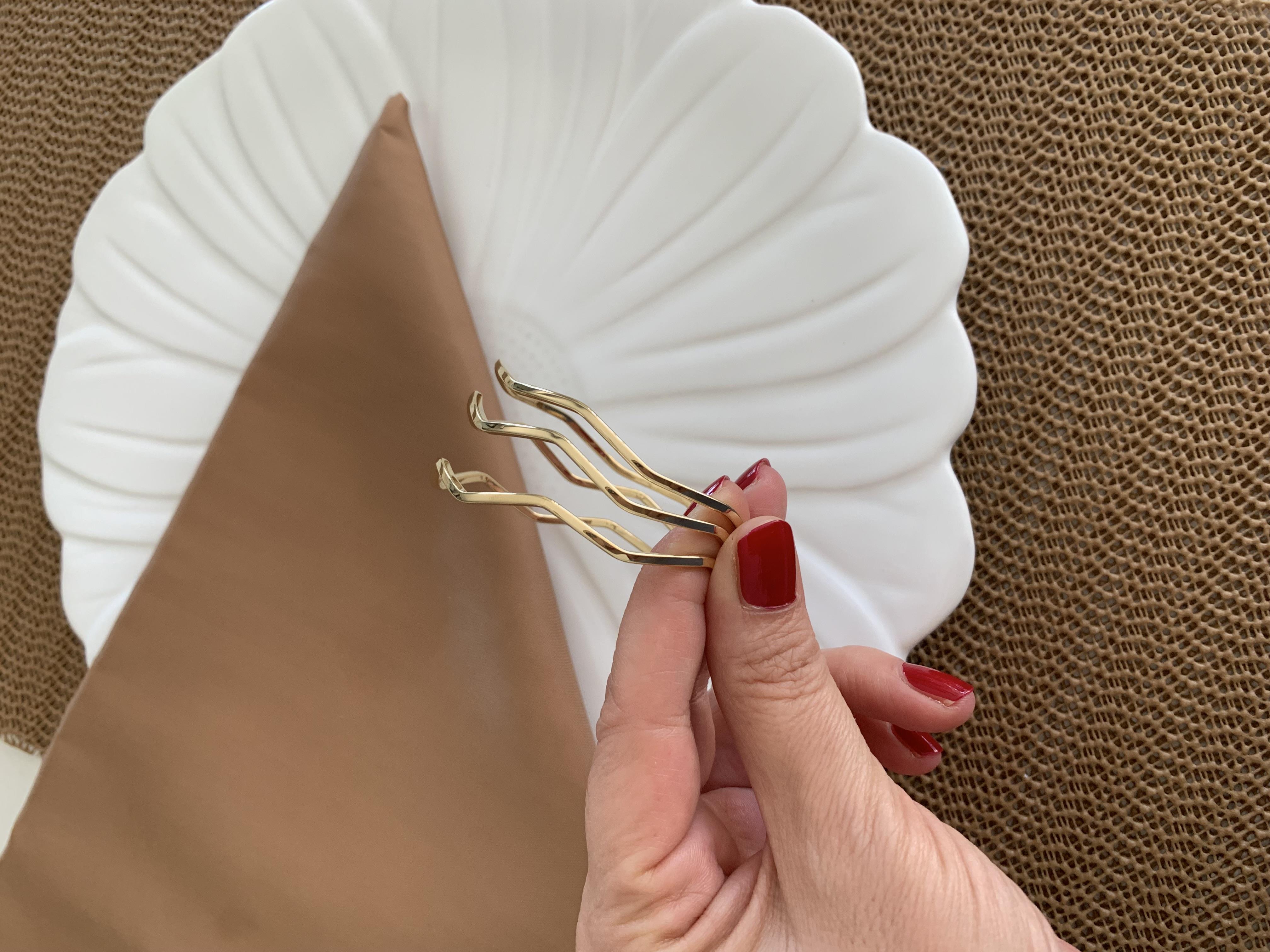 Çelik Gold Üçlü İnce Zikzak Ajda Bilezik