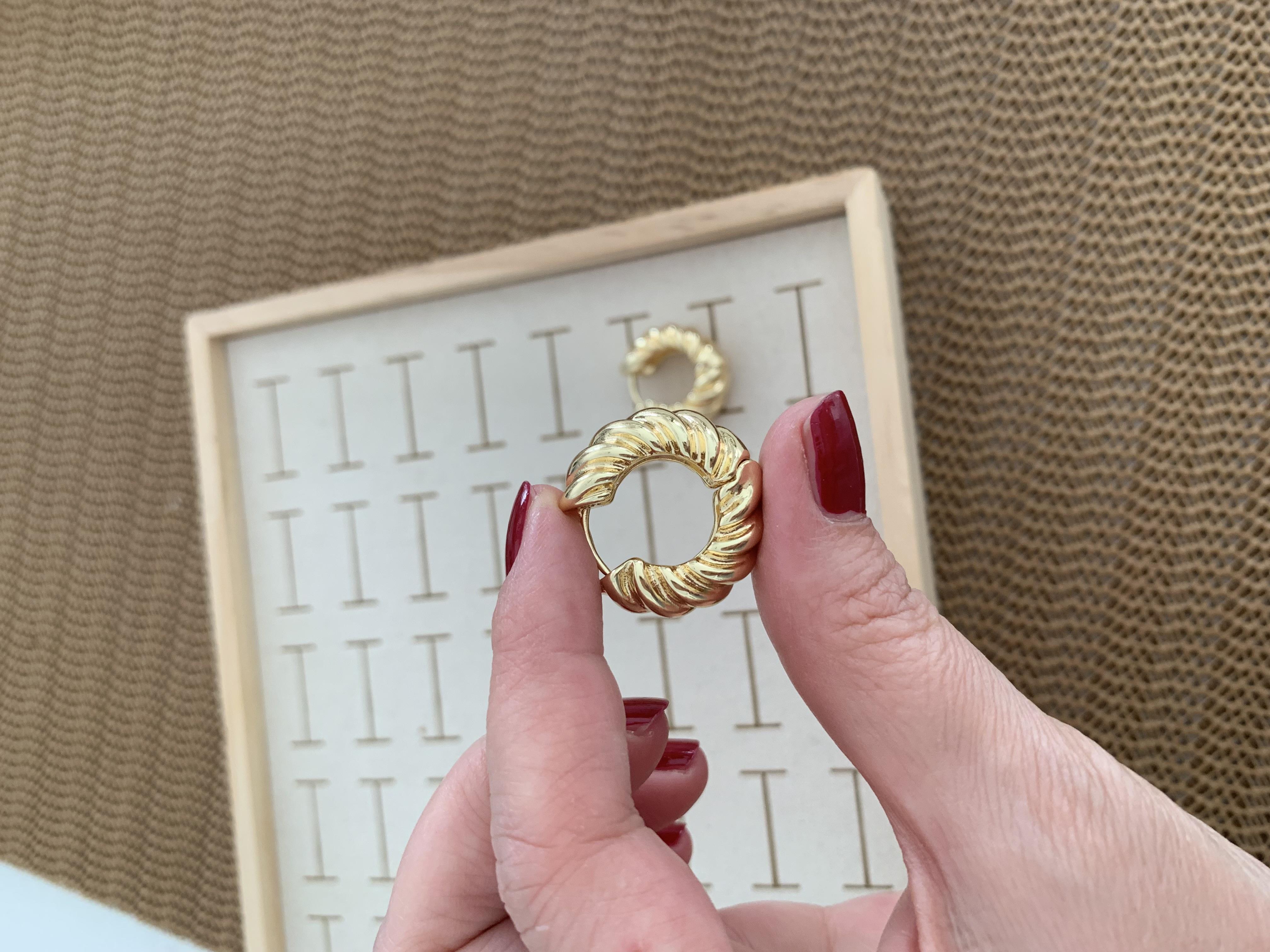 Özel Seri Gold İthal Kaplama Duble Burgu Halka Küpe