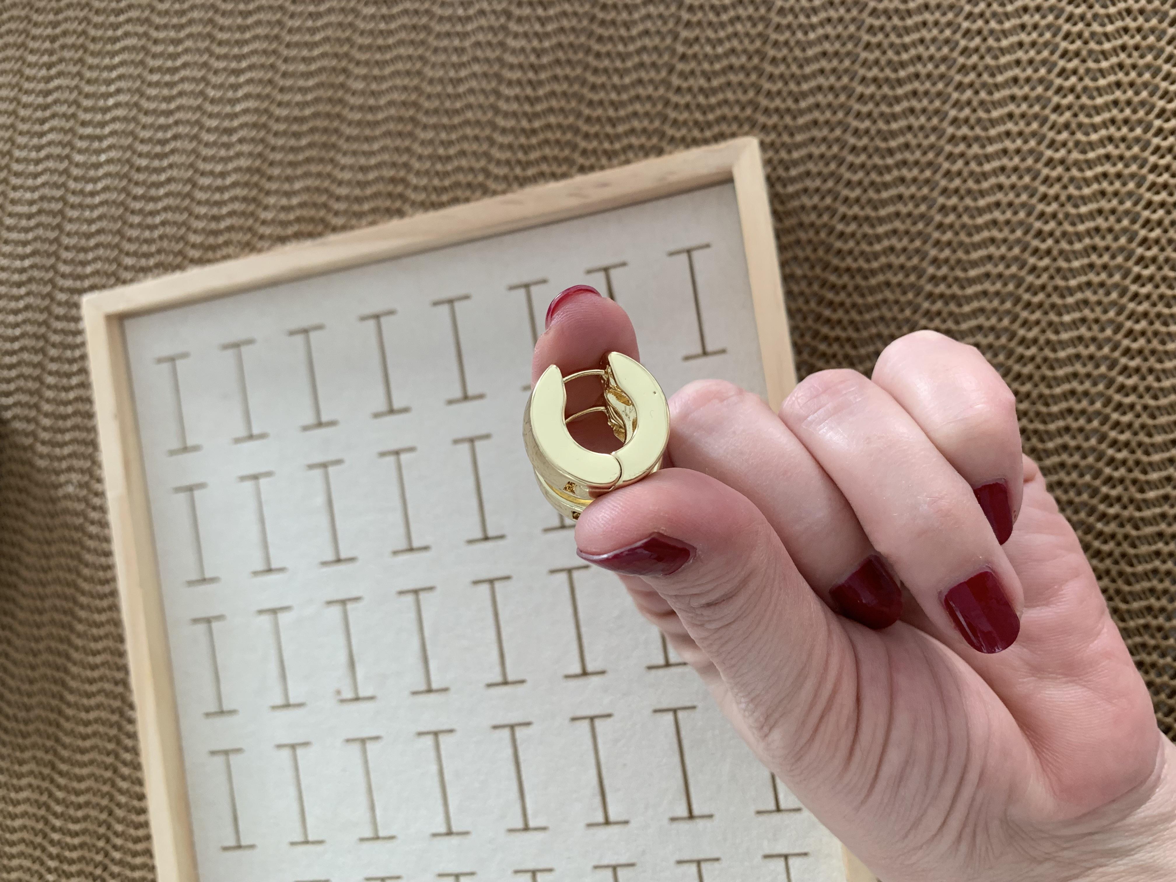 Özel Seri Gold İthal Kaplama Duble Plaka Halka Küpe