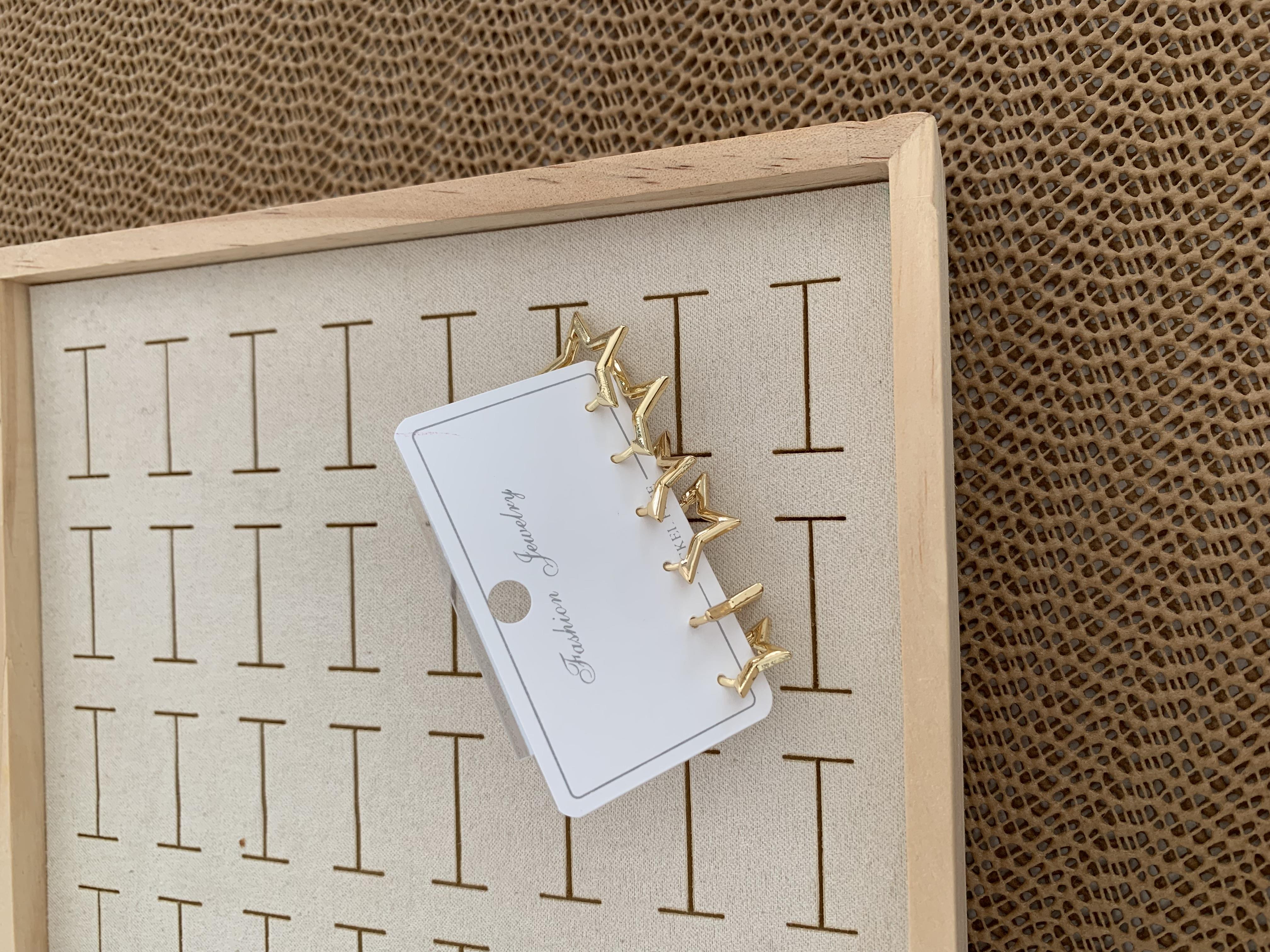 Özel Seri Gold İthal Kaplama Yıldız 6 LI Set Halka Küpe