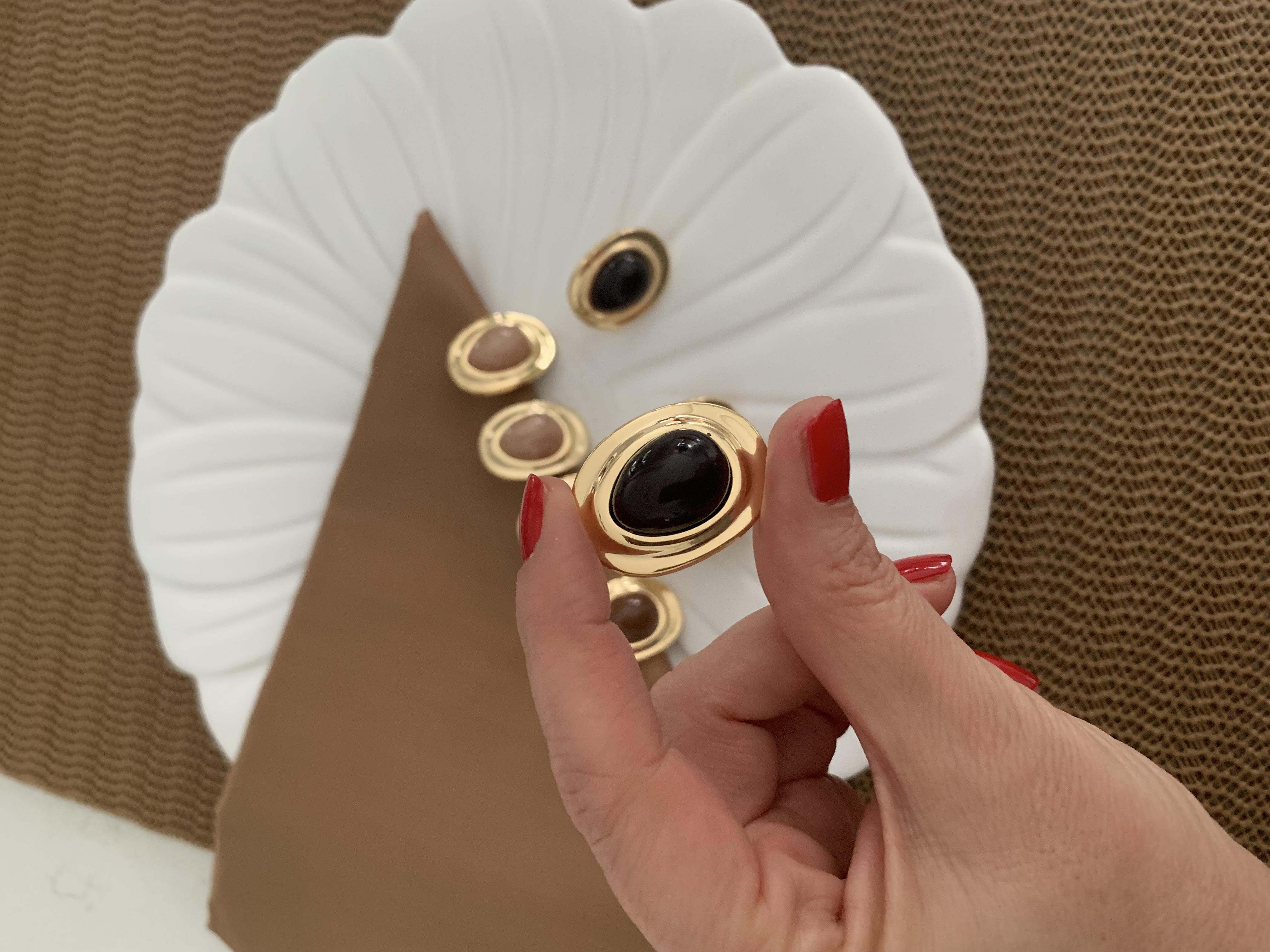 Özel Seri Gold Mineli Oval Tasarım Küpe