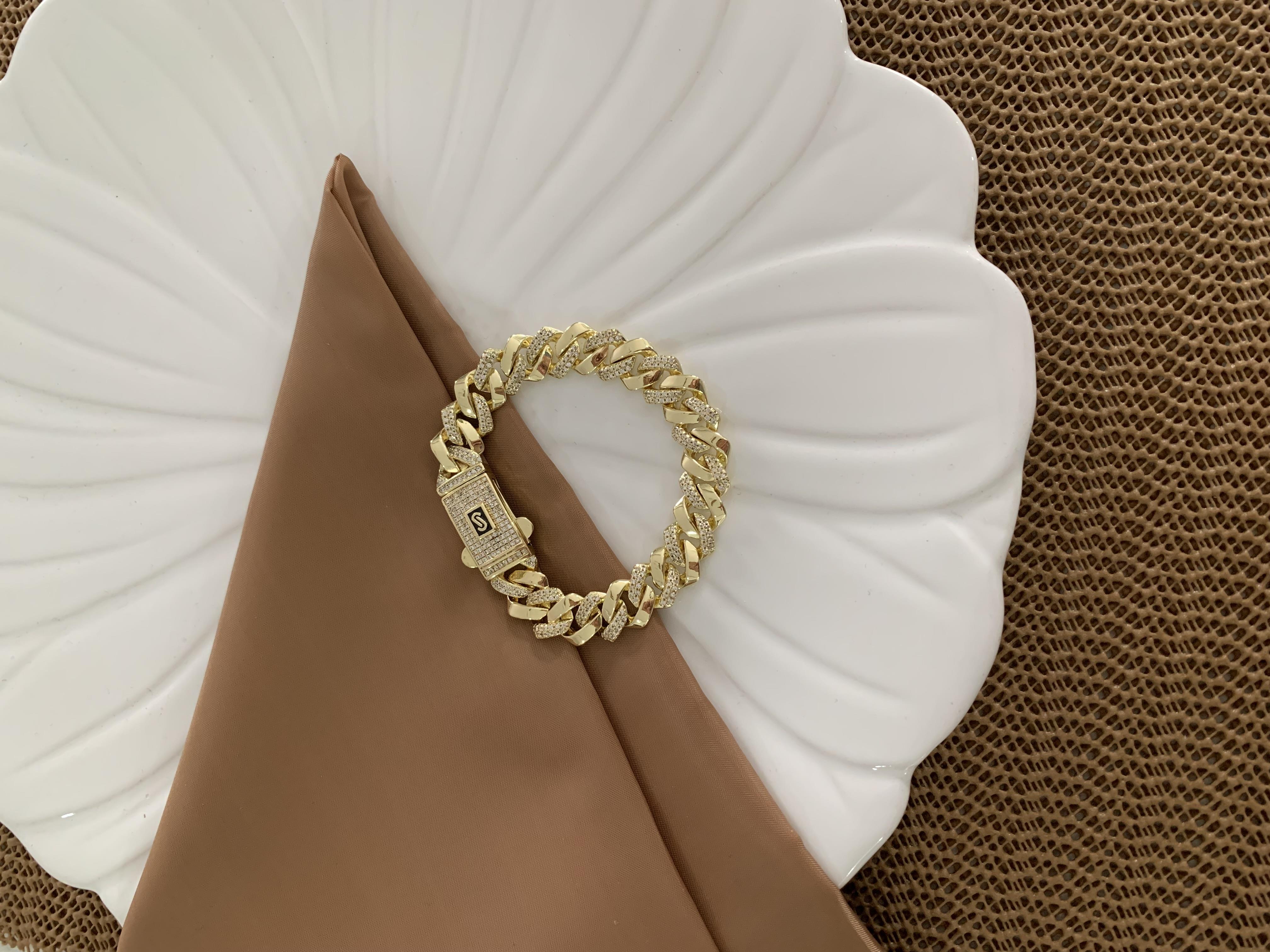 Vip Gold 19 Cm Zirkon Taşlı Kesme Gurmet Bileklik