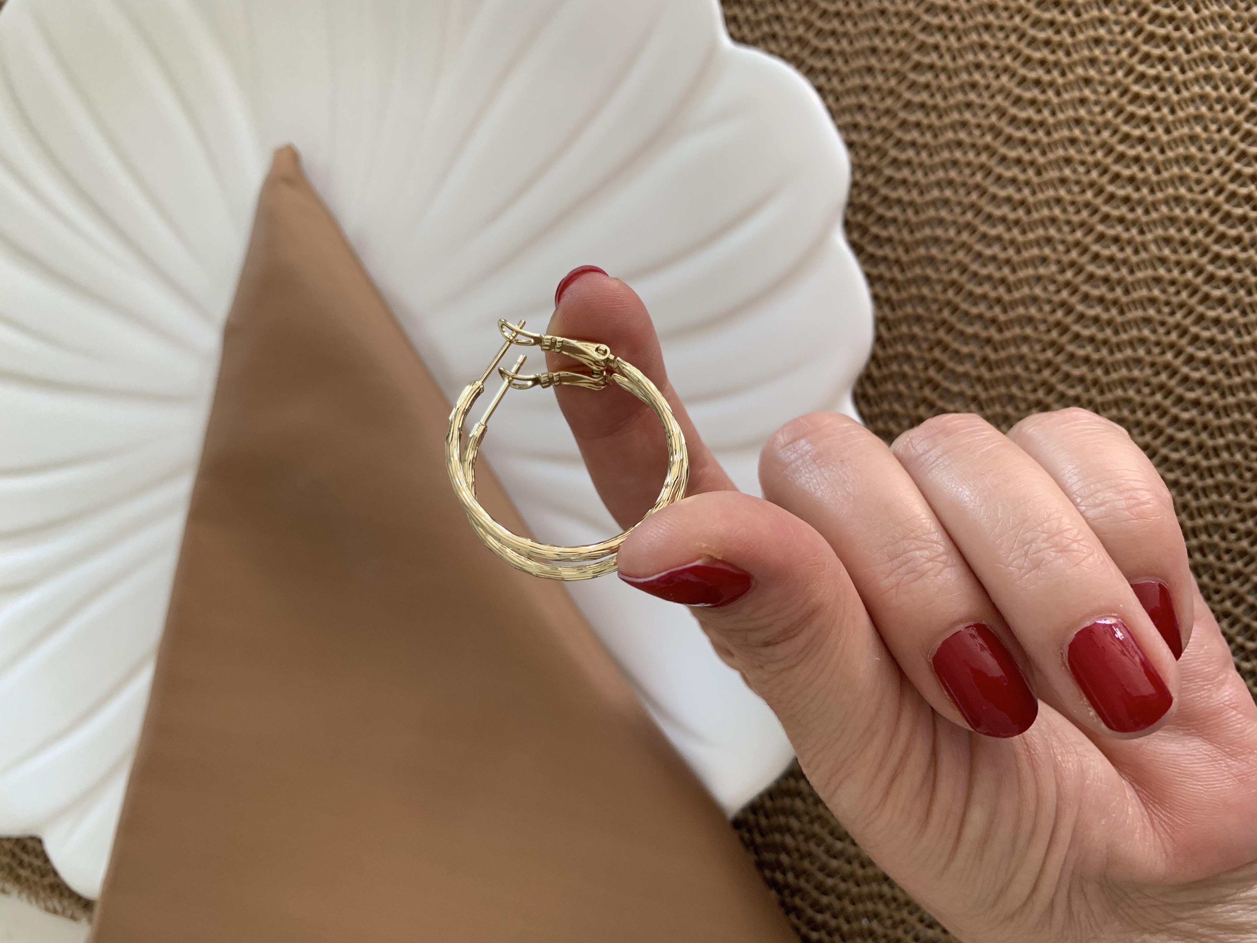 Vip Gold 3 Cm Pırıltılı Halka Küpe