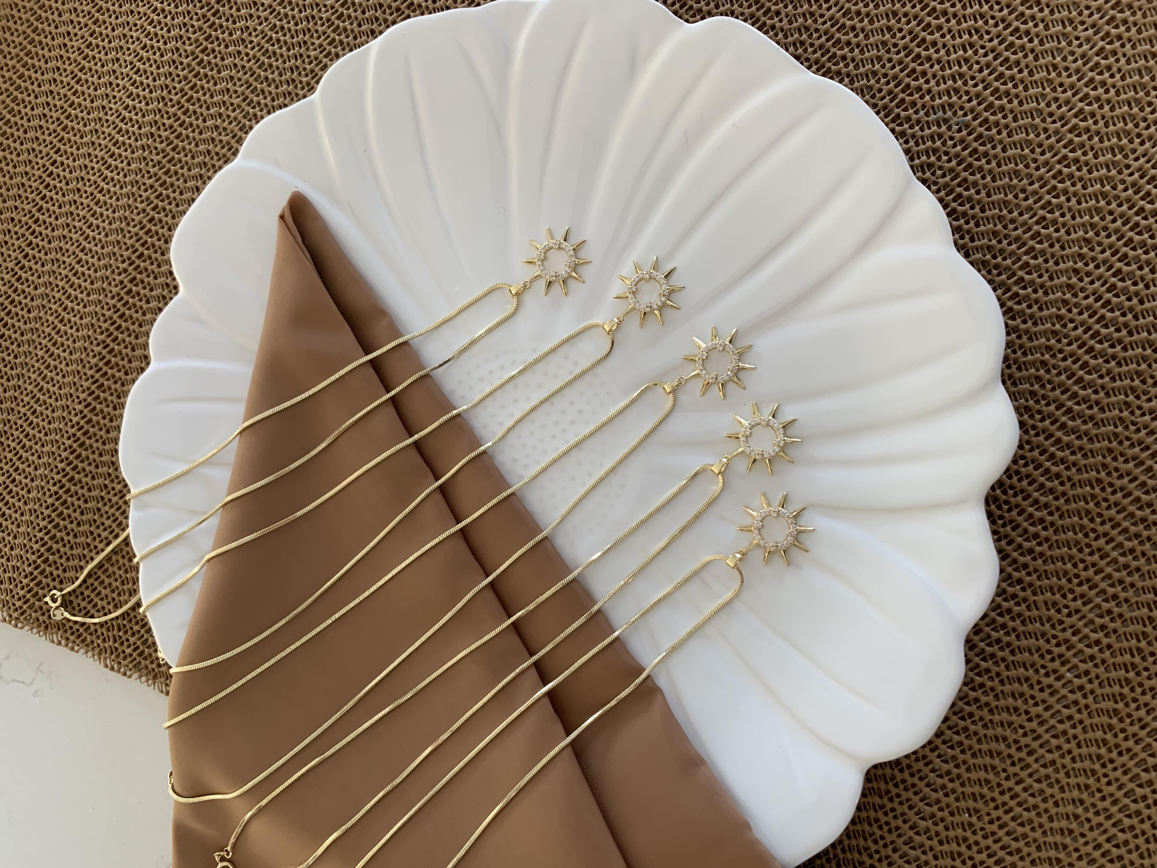 Vip Gold 45 Cm İtalyan Zincir Zirkon Taşlı Sdf Güneş Kolye