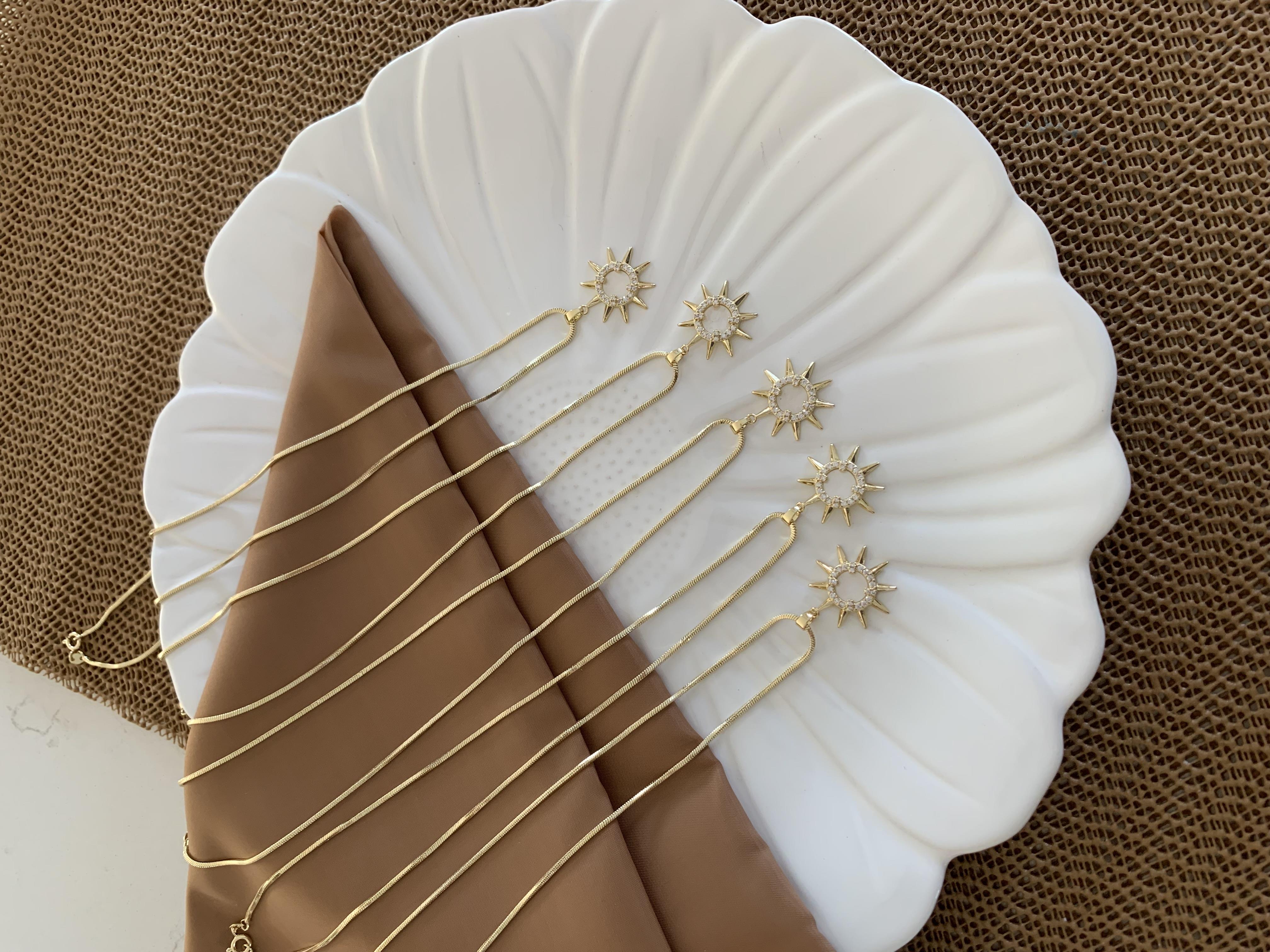 Vip Gold 45 Cm İtalyan Zincir Zirkon Taşlı Sdf Güneş Kolye