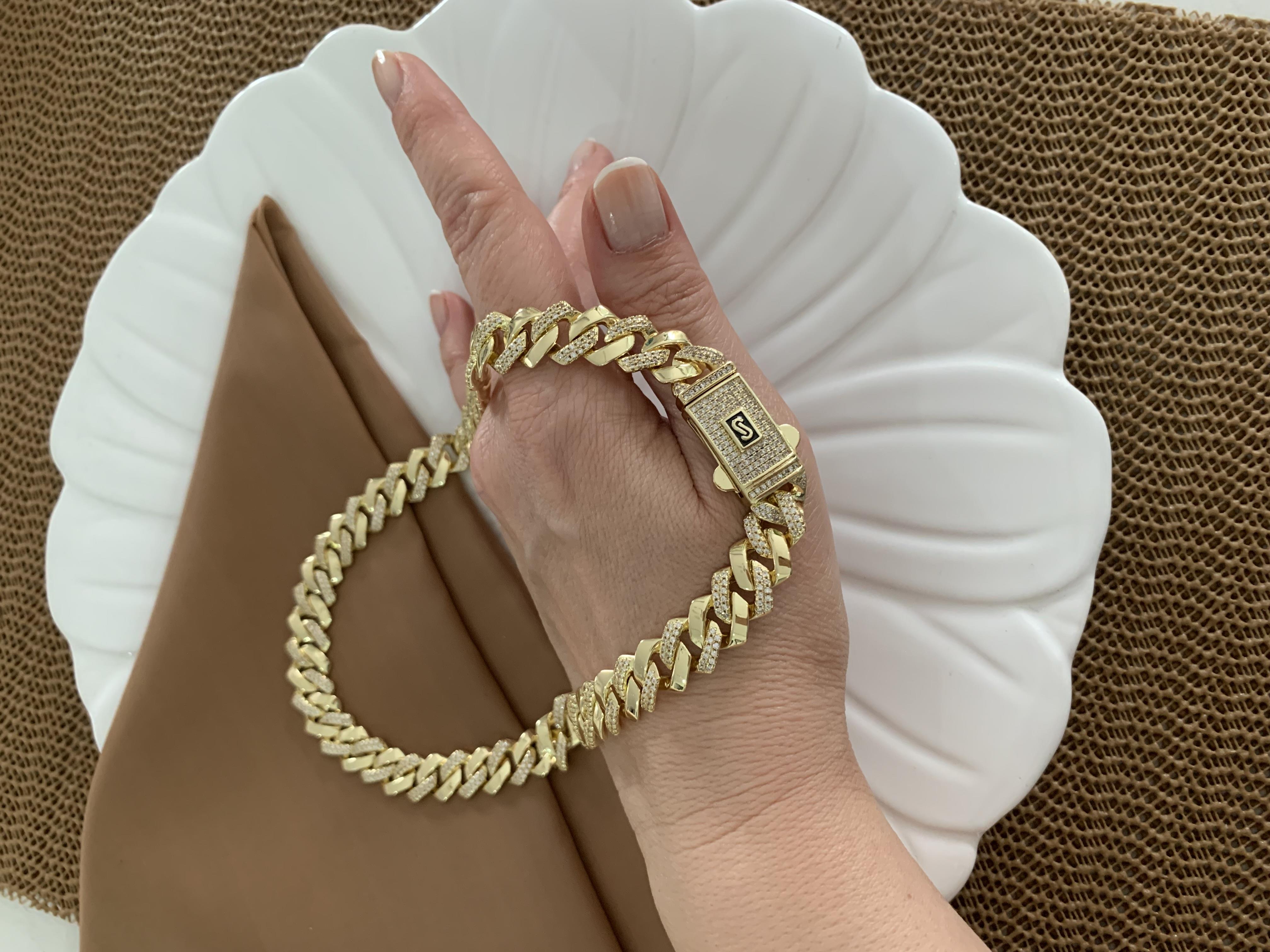 Vip Gold 45 Cm Zirkon Taşlı Kalın Kesme Gurmet Kolye