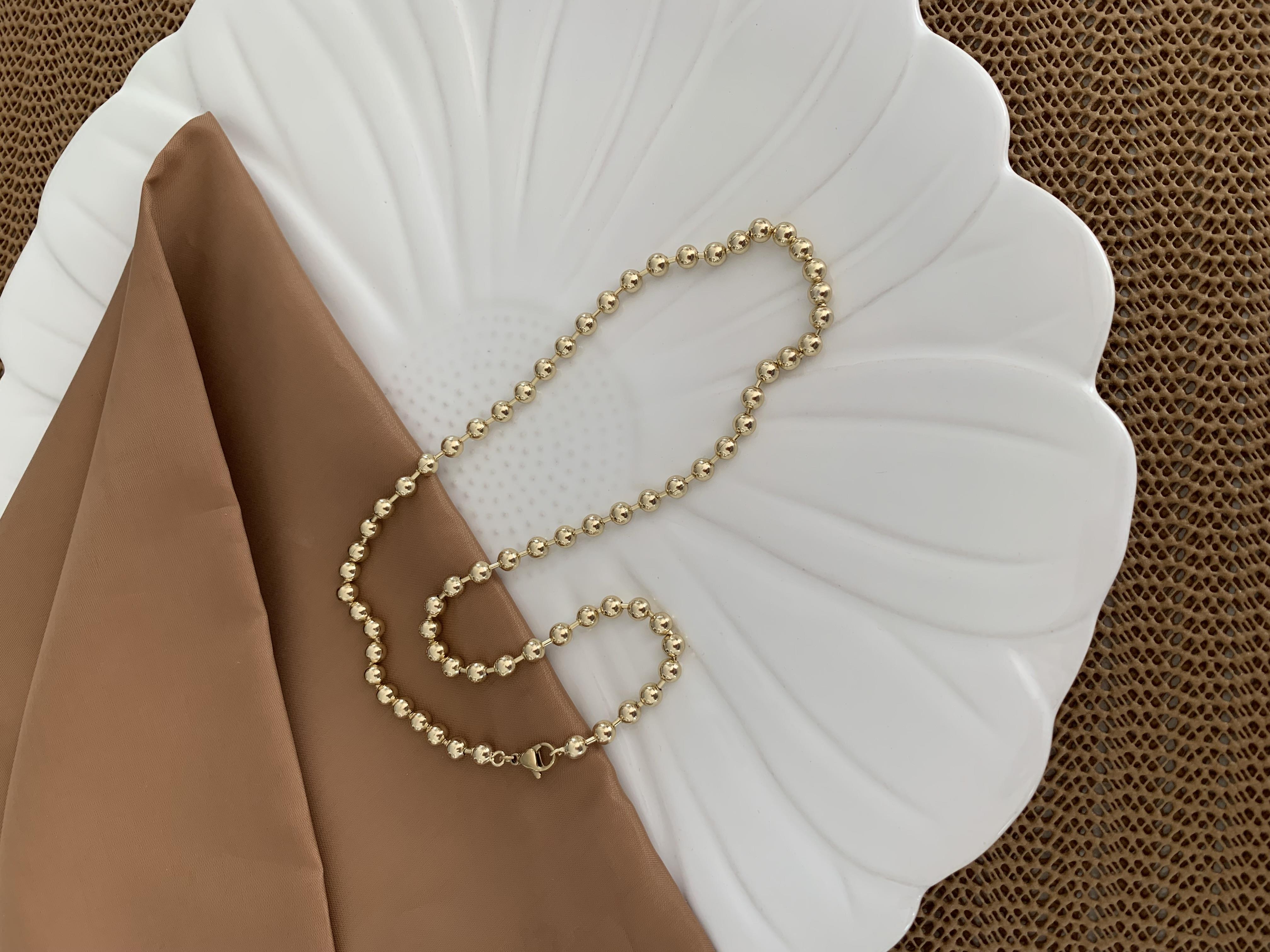 Vip Gold 50 Cm Topçuk Sıralı Kolye
