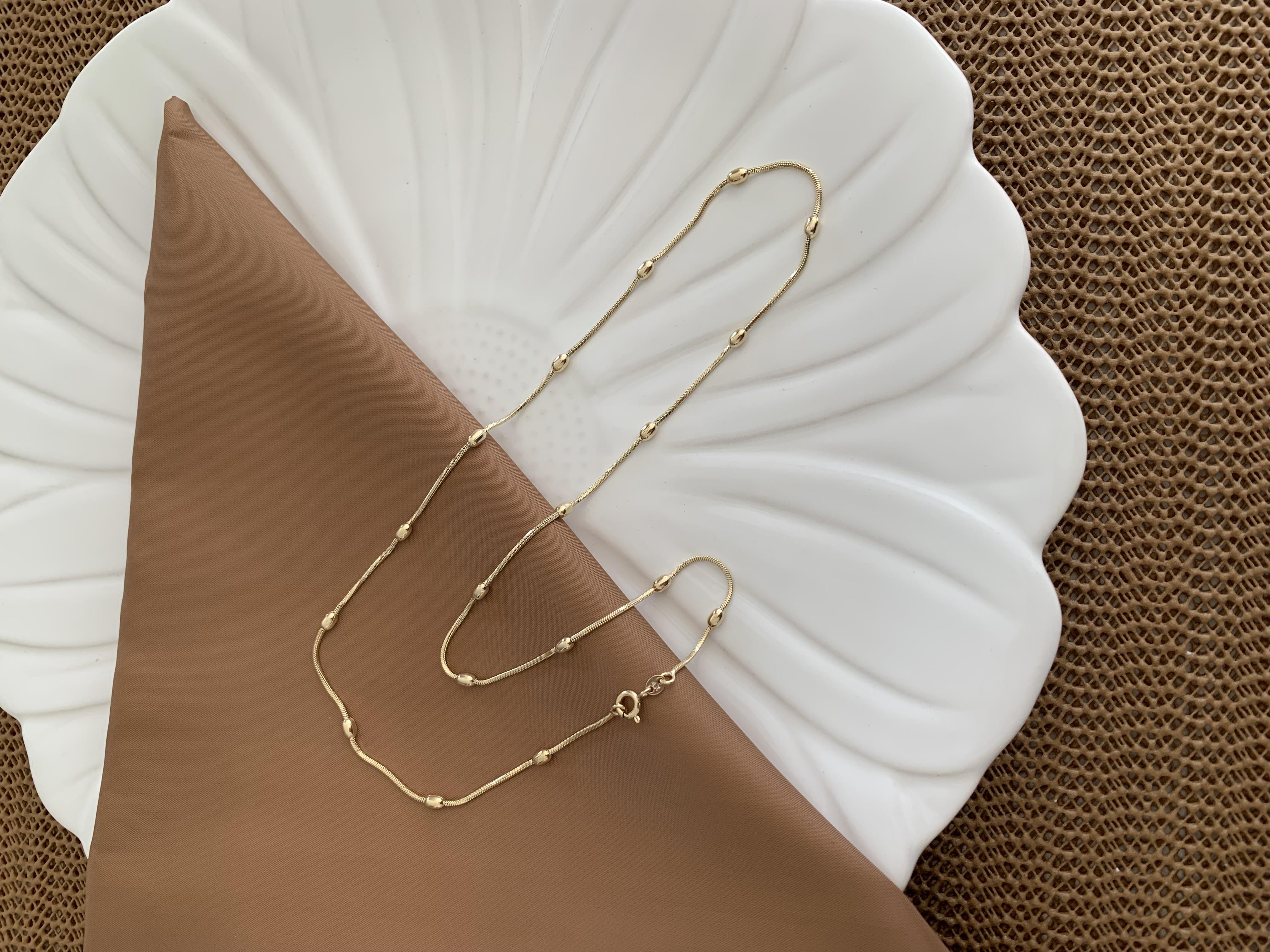 Vip Gold 55 Cm Badem Sıralı Kolye