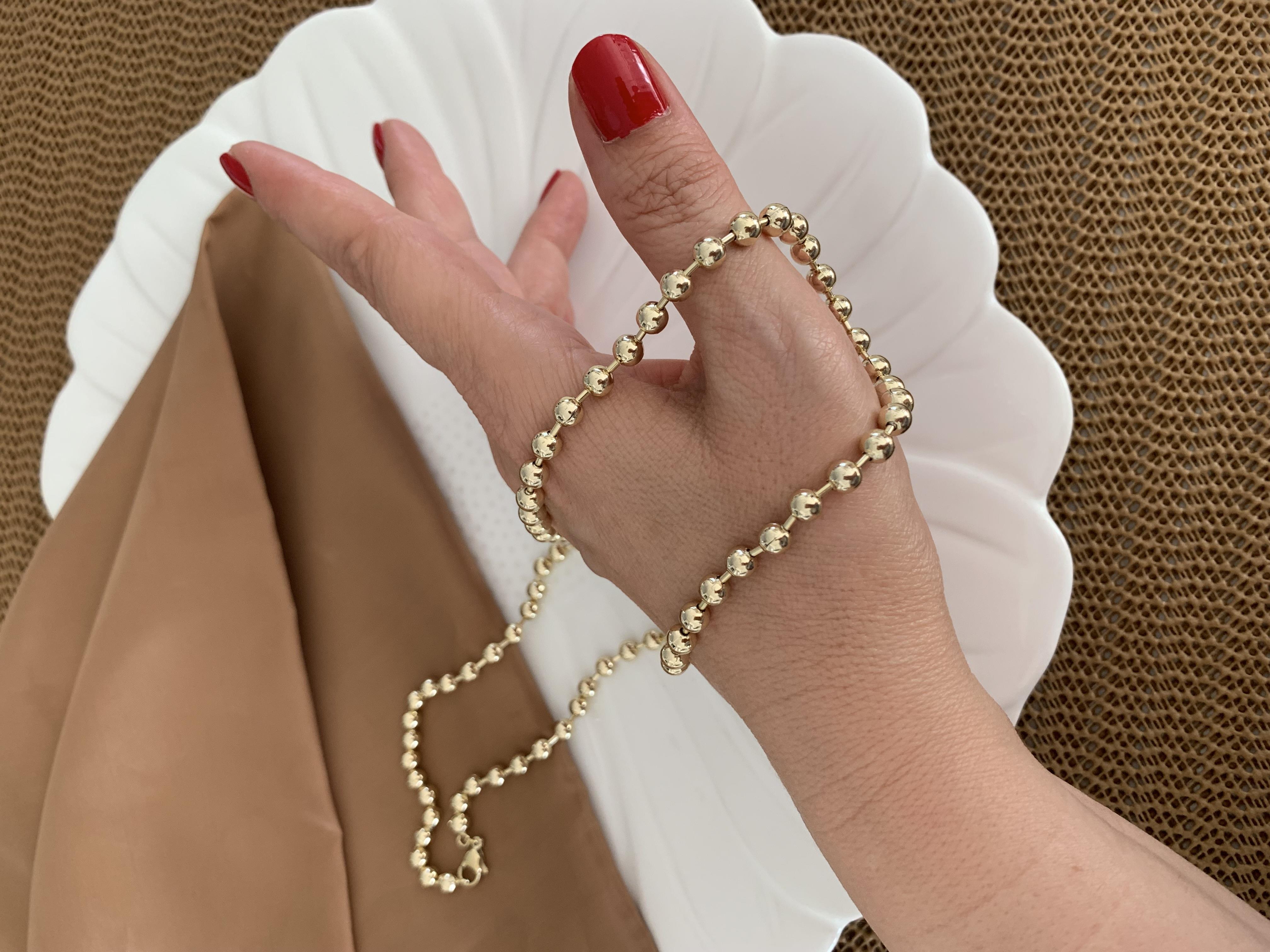 Vip Gold 58 Cm Topçuk Sıralı Kolye