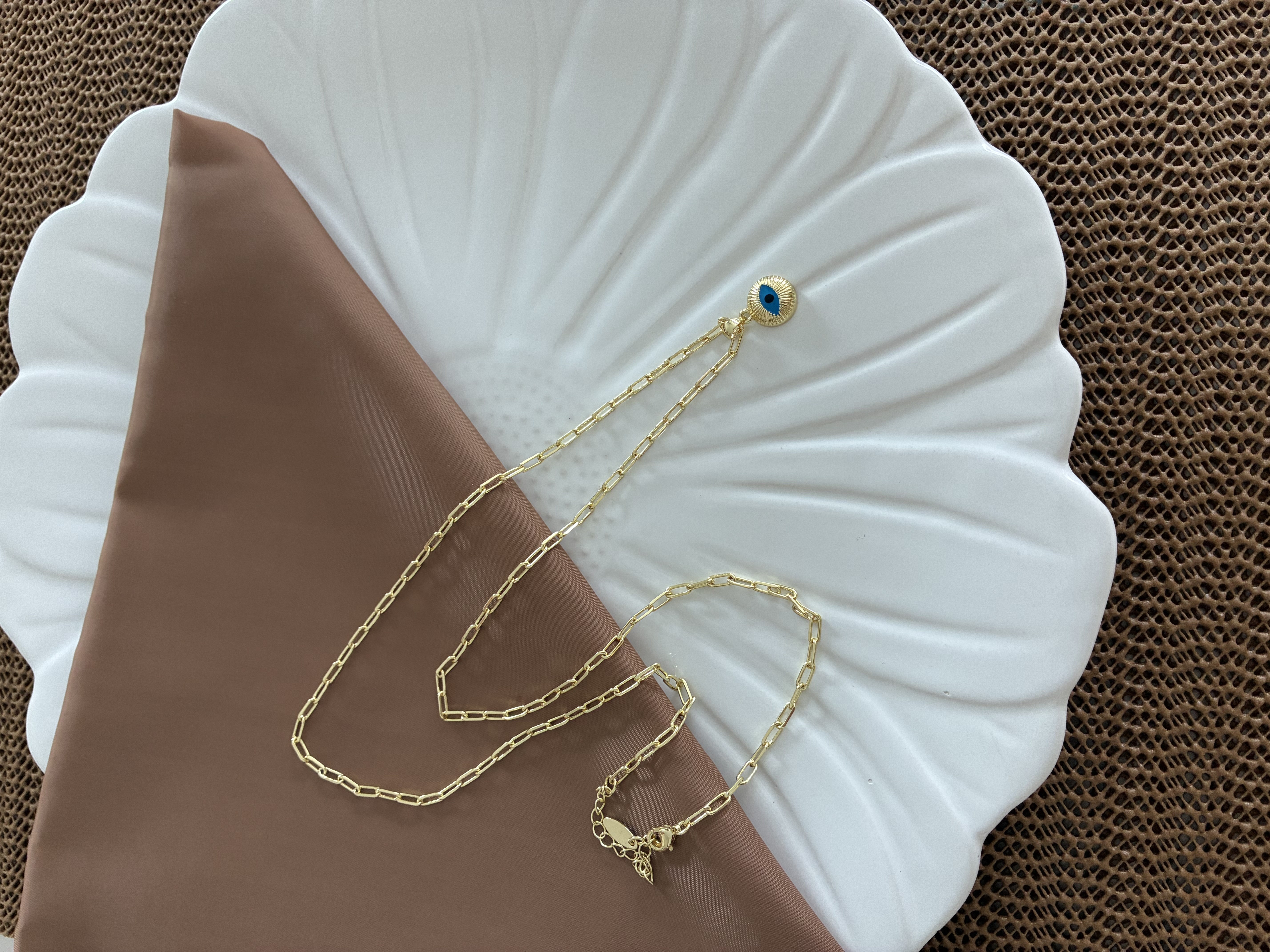 Vip Gold 60 Cm İnce Ataç Zincirli Göz Kolye