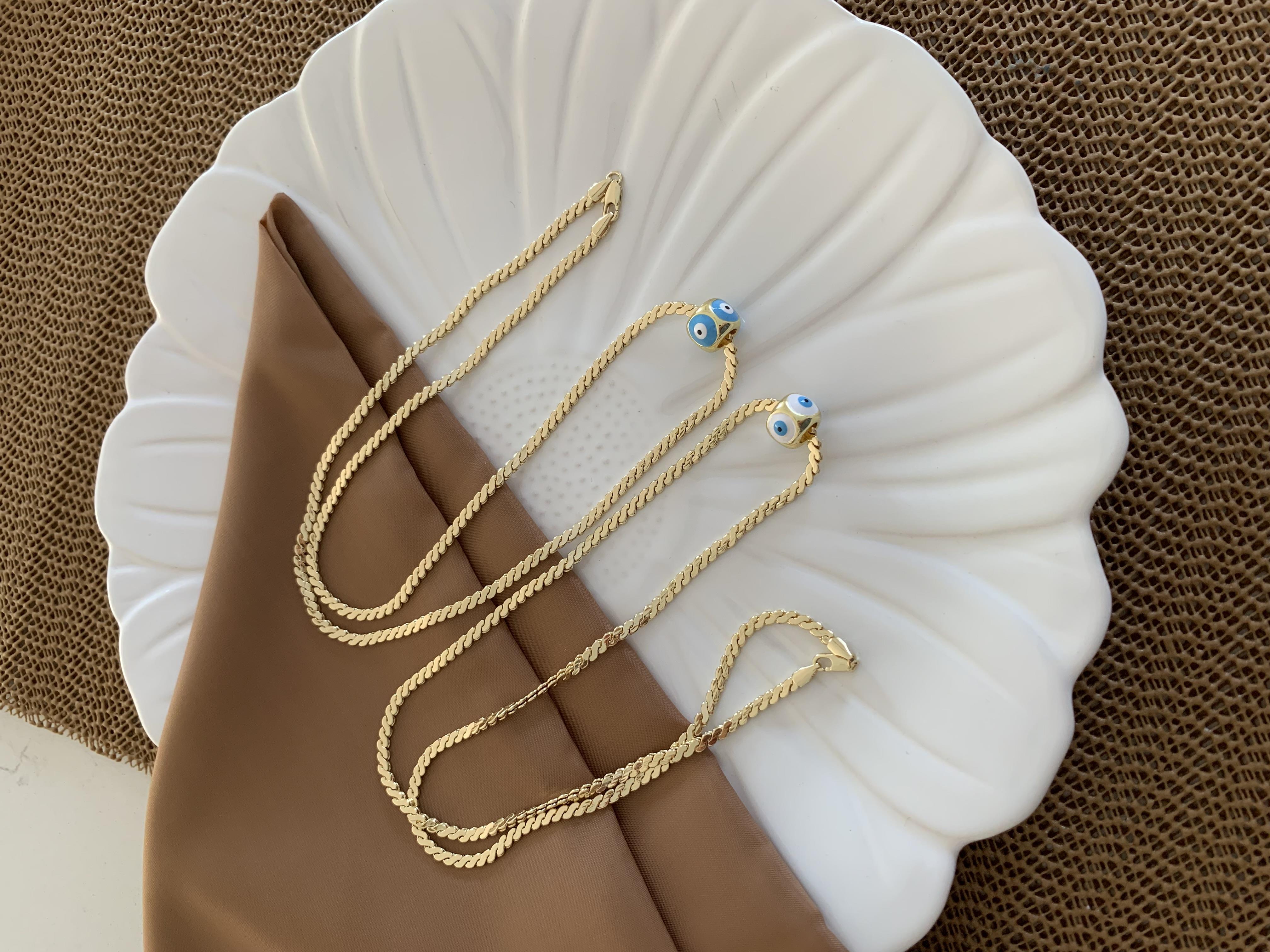 Vip Gold 60 Cm İnce S Zincirli Nazar Kolye