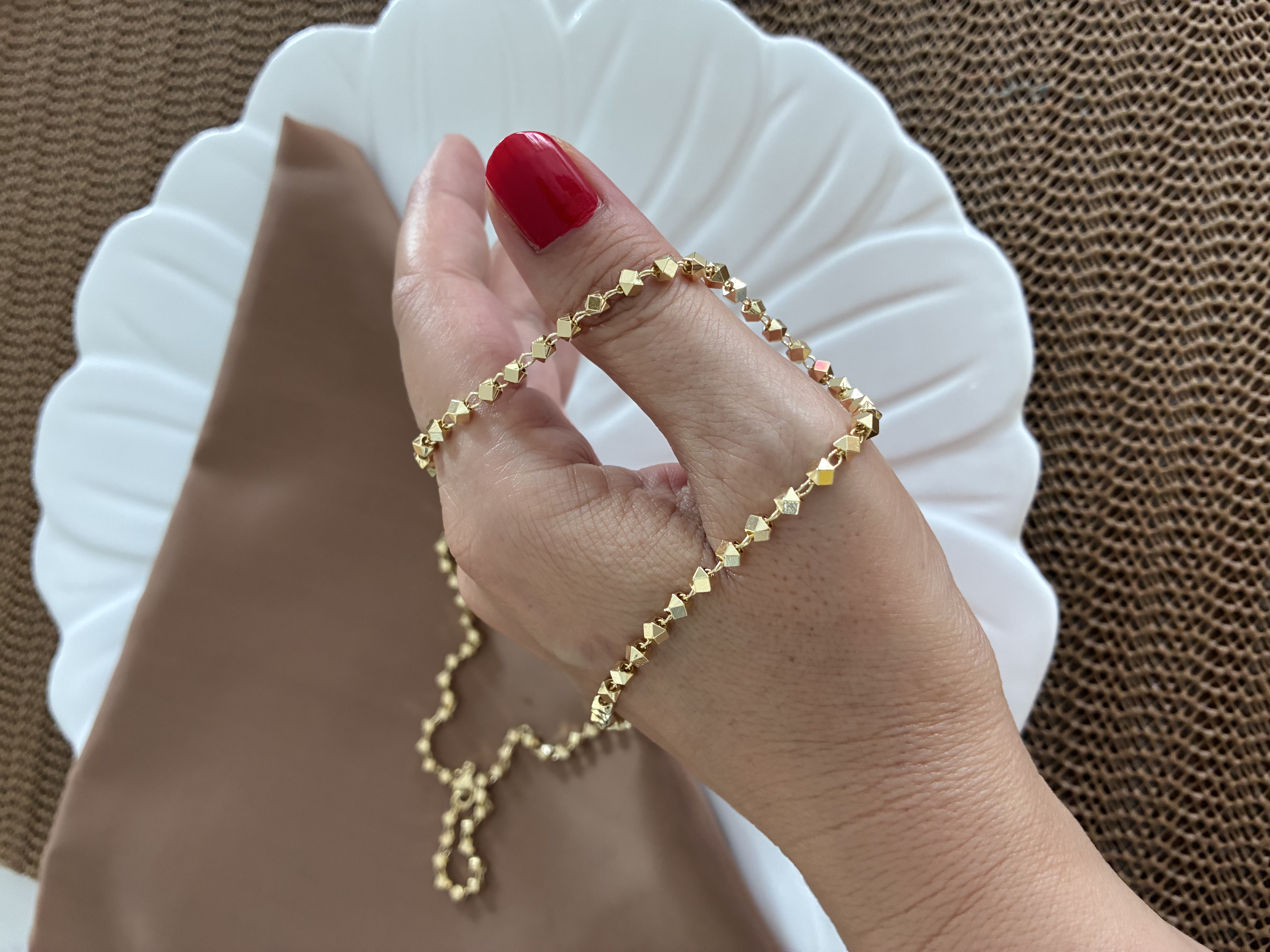 Vip Gold 60 Cm Küp Sıralı Kolye