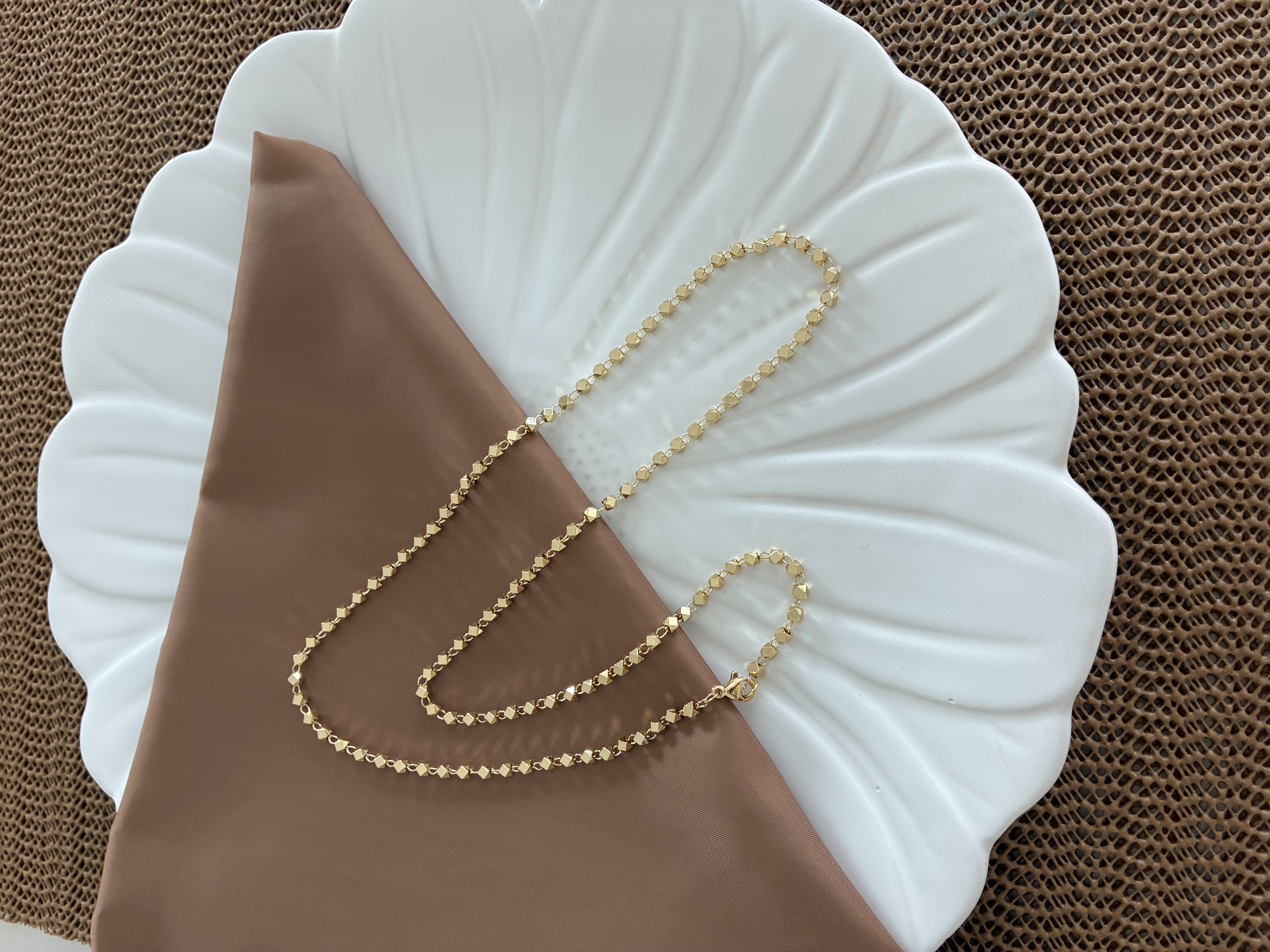 Vip Gold 60 Cm Küp Sıralı Kolye