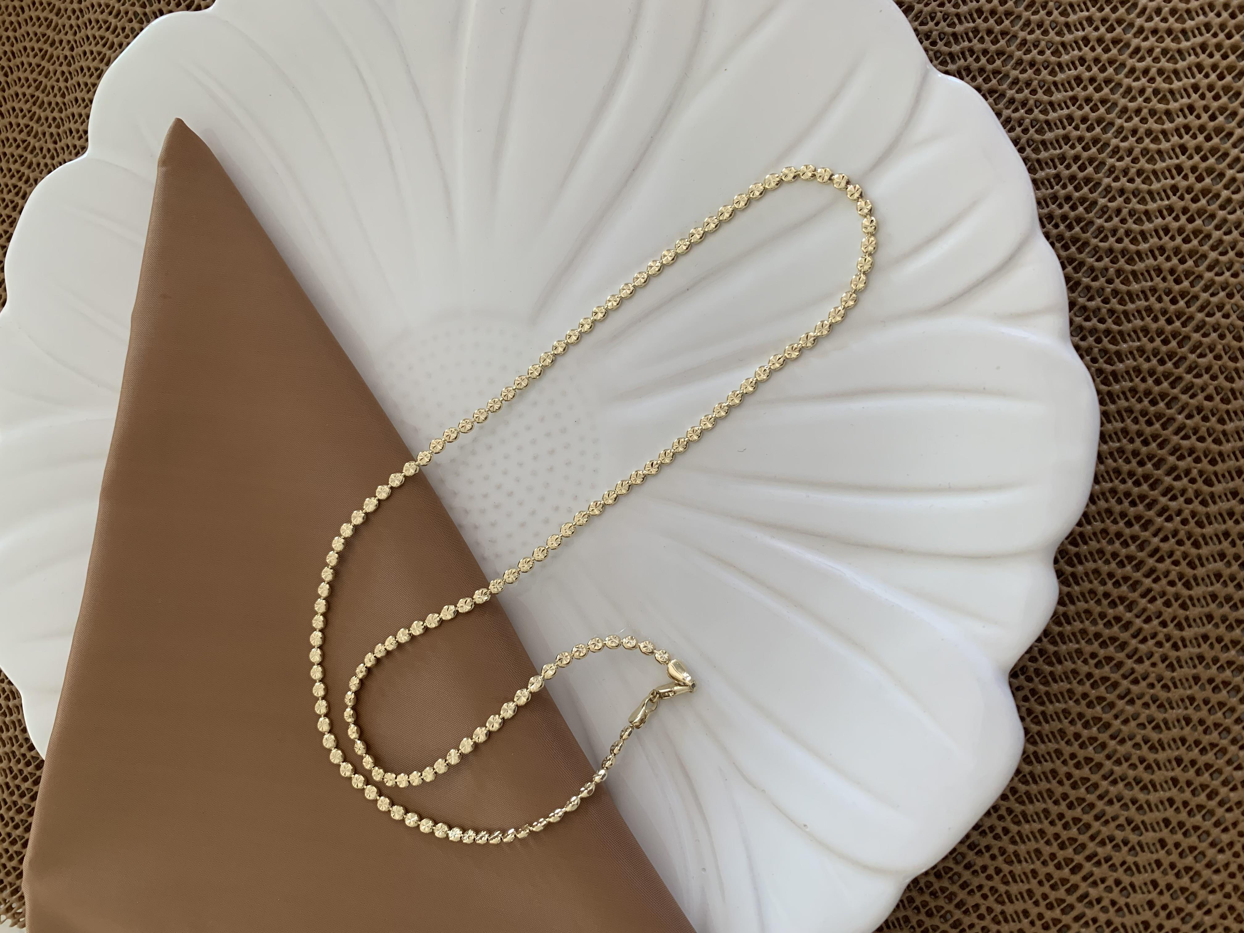 Vip Gold 60 Cm Pırıltı İşlemeli Ezme Zincirli Kolye