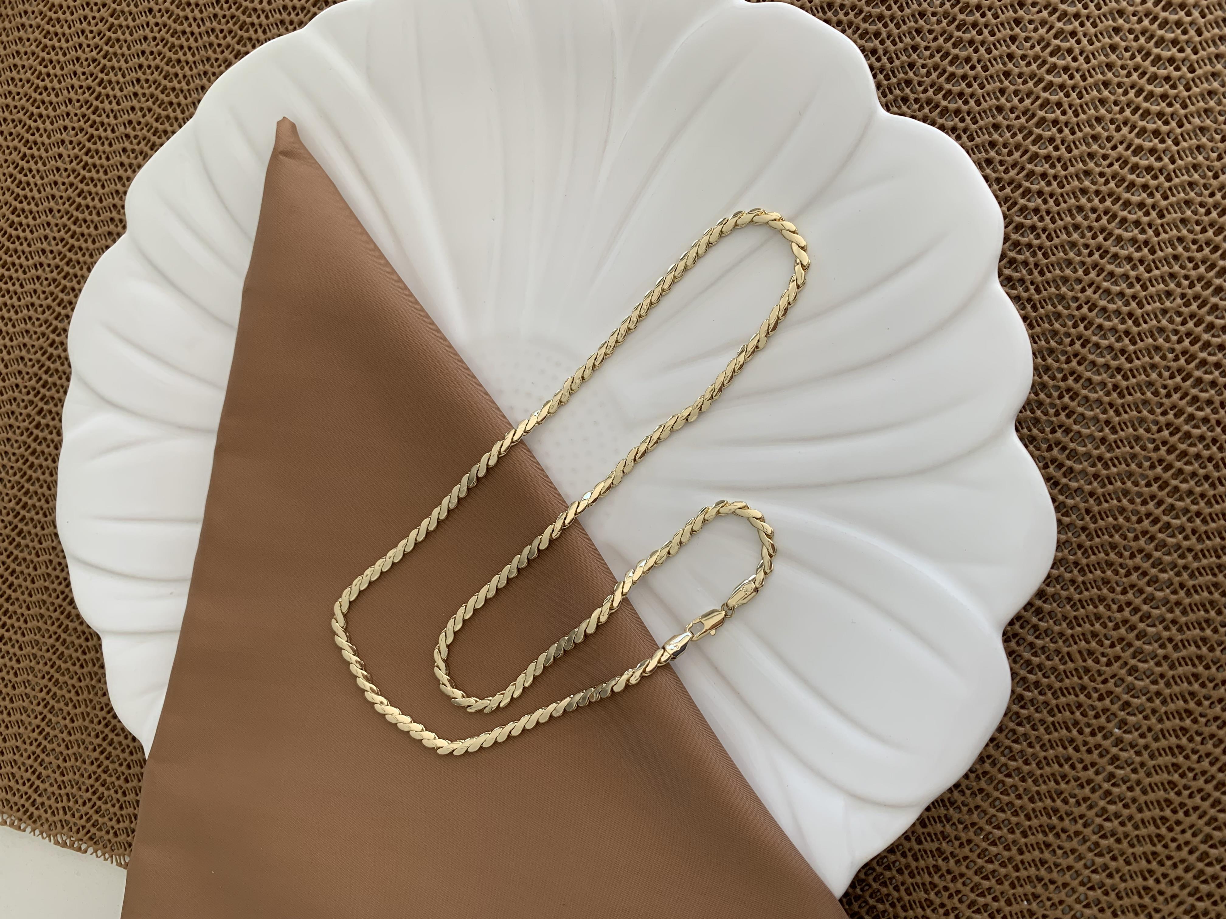 Vip Gold 60 Cm Pırıltılı S Sıralı Zincir Kolye