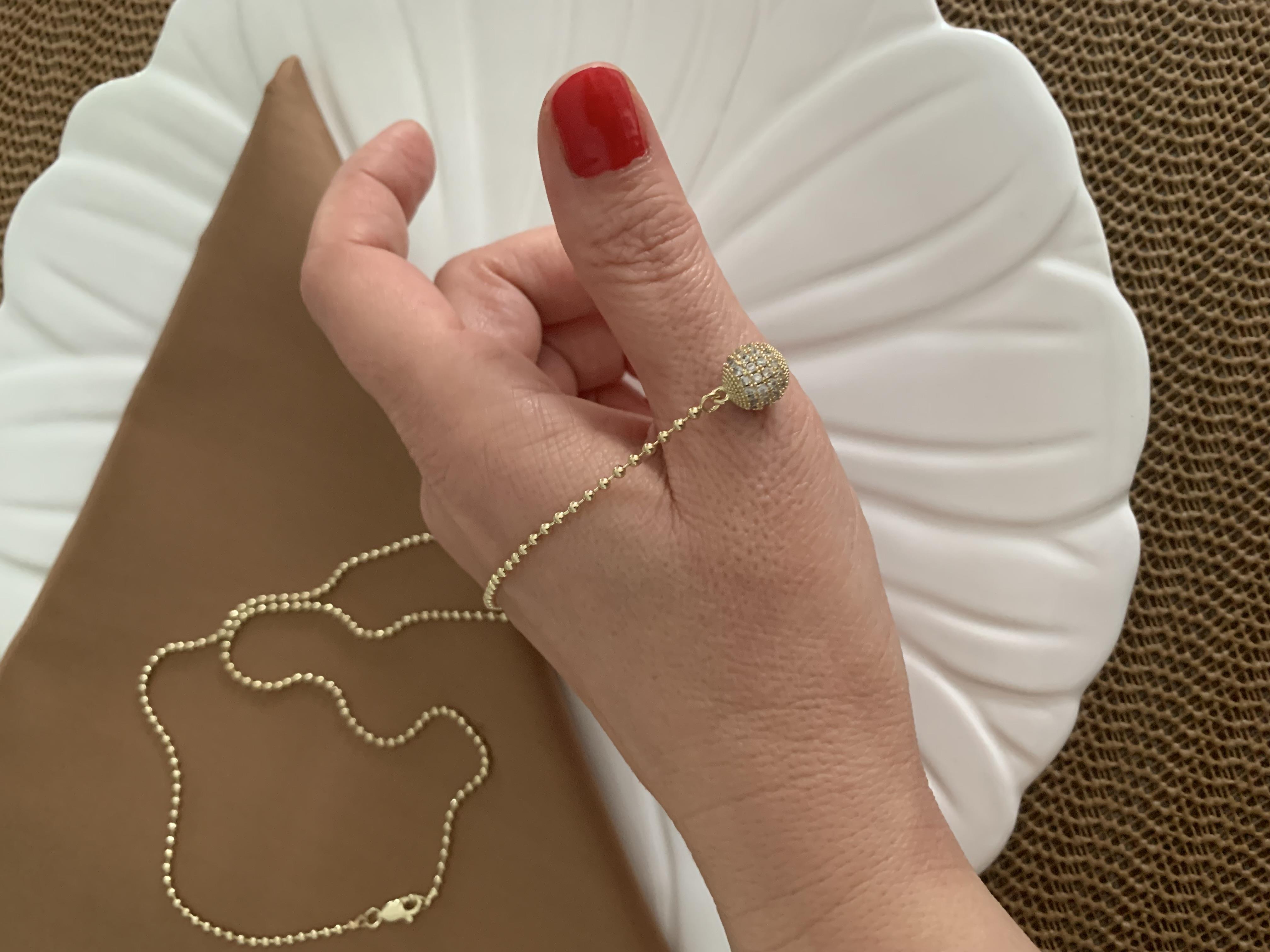 Vip Gold Dorika Zincir Zirkon Taşlı Top Y Kolye