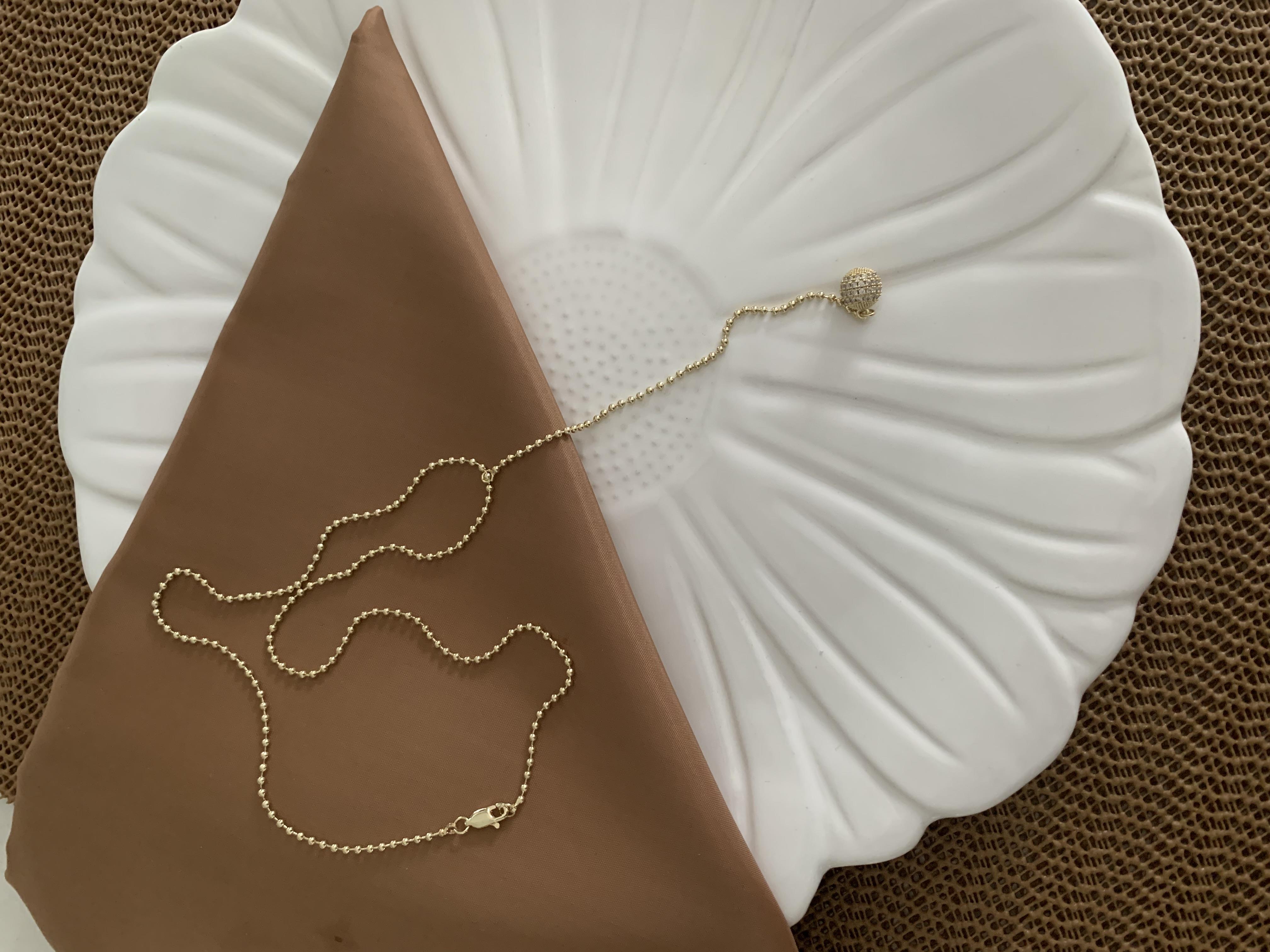 Vip Gold Dorika Zincir Zirkon Taşlı Top Y Kolye