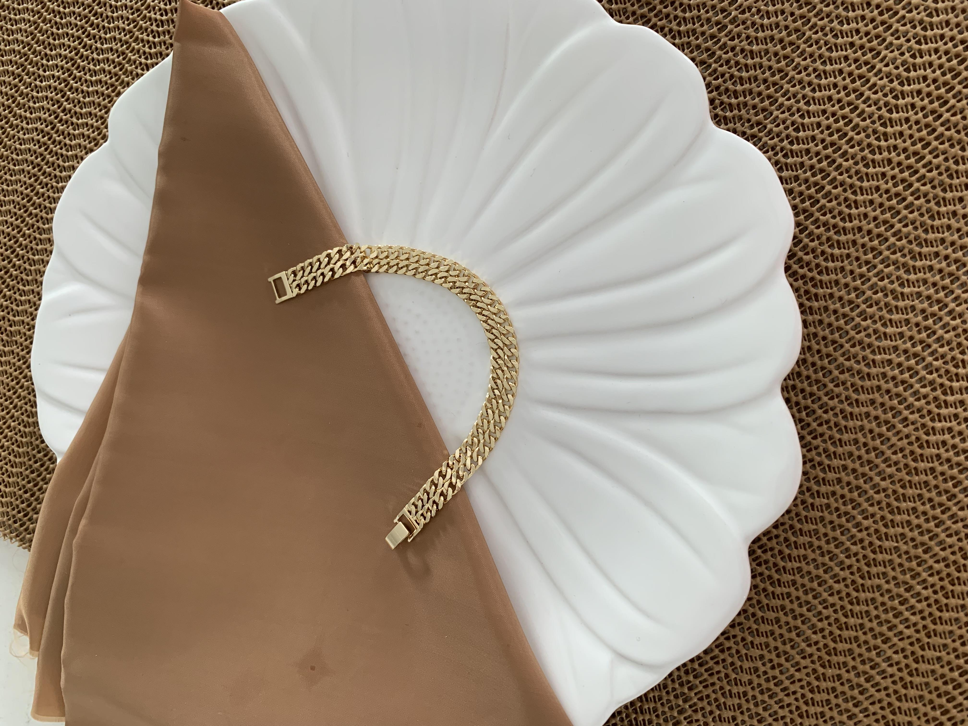Vip Gold İki Sıra İç İçe Geçme Klasik Zincirli Bileklik
