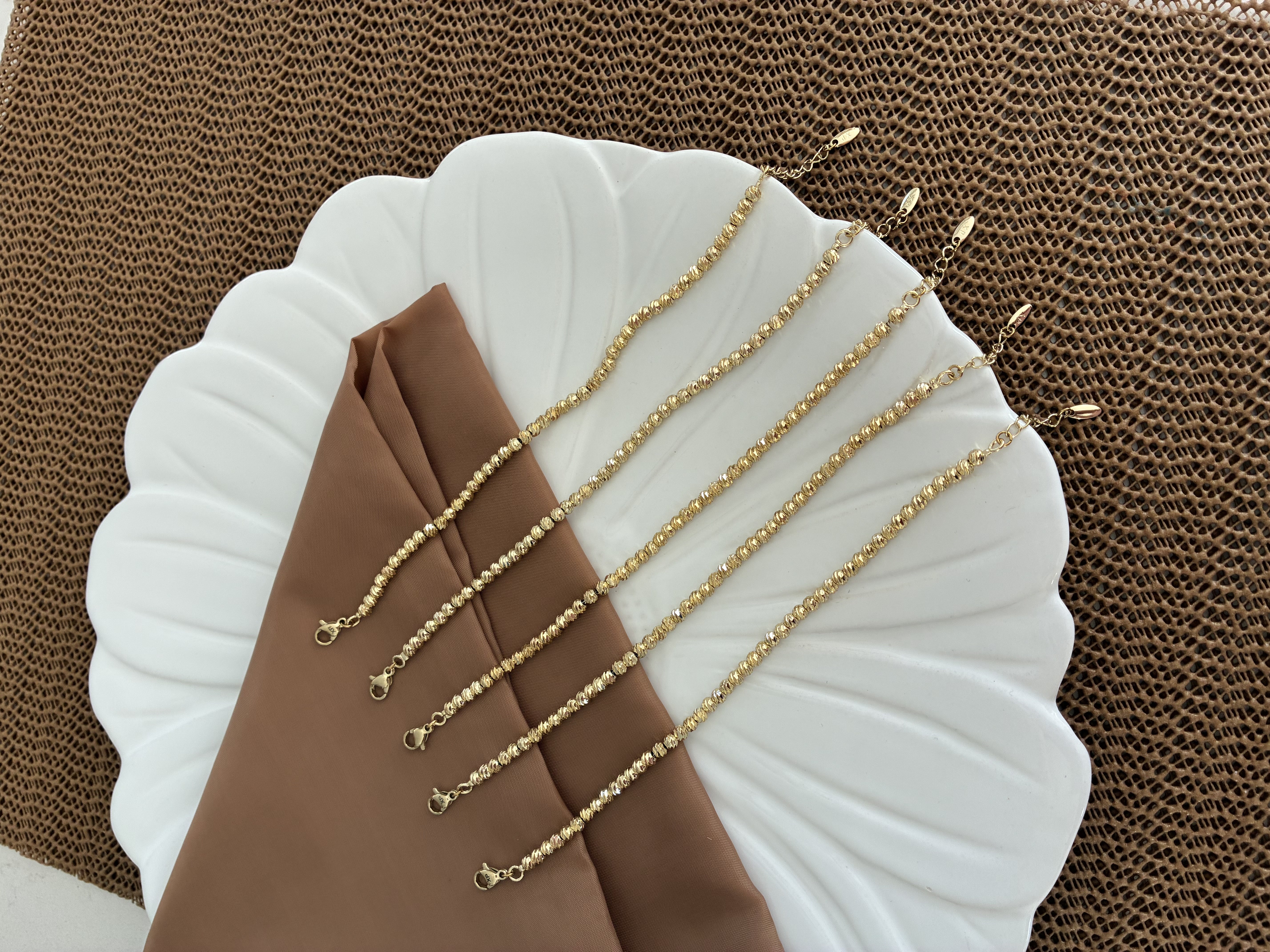Vip Gold İnce Pırıltılı Dorika Bileklik