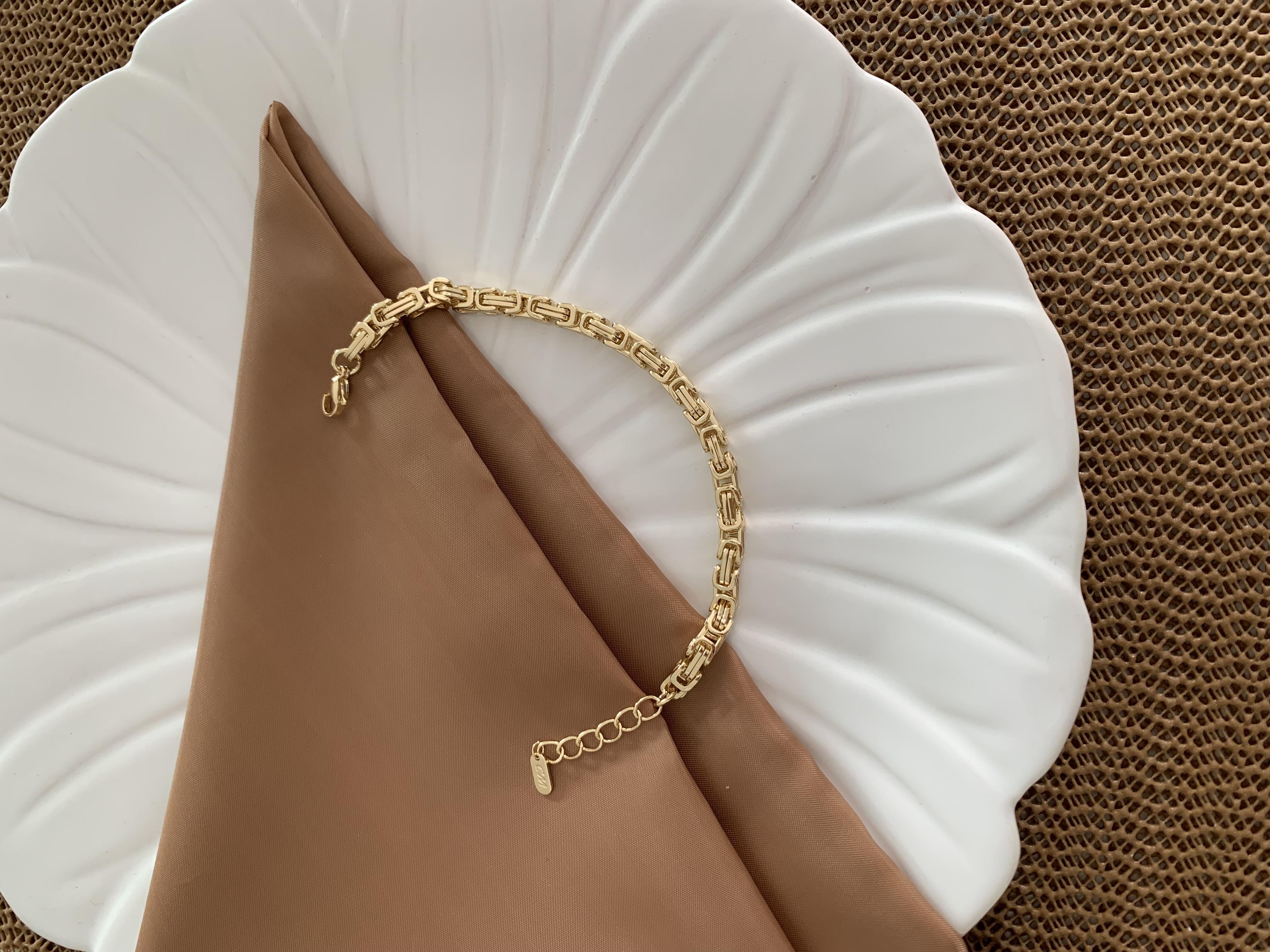 Vip Gold Kalın İç İçe Geçme Tasarım Bileklik