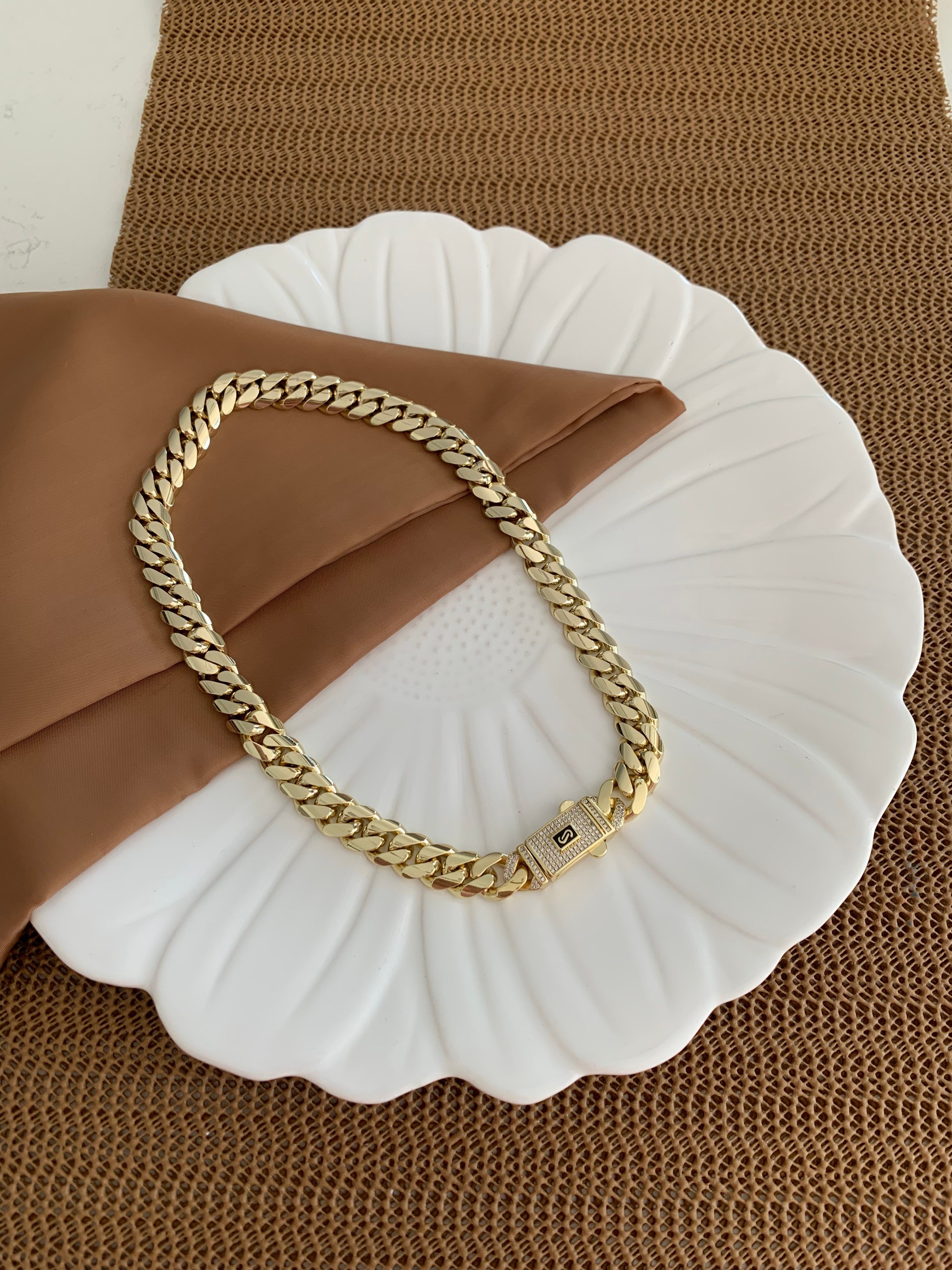 Vip Gold Kalın Kesme Zincirli Gurmet Kolye