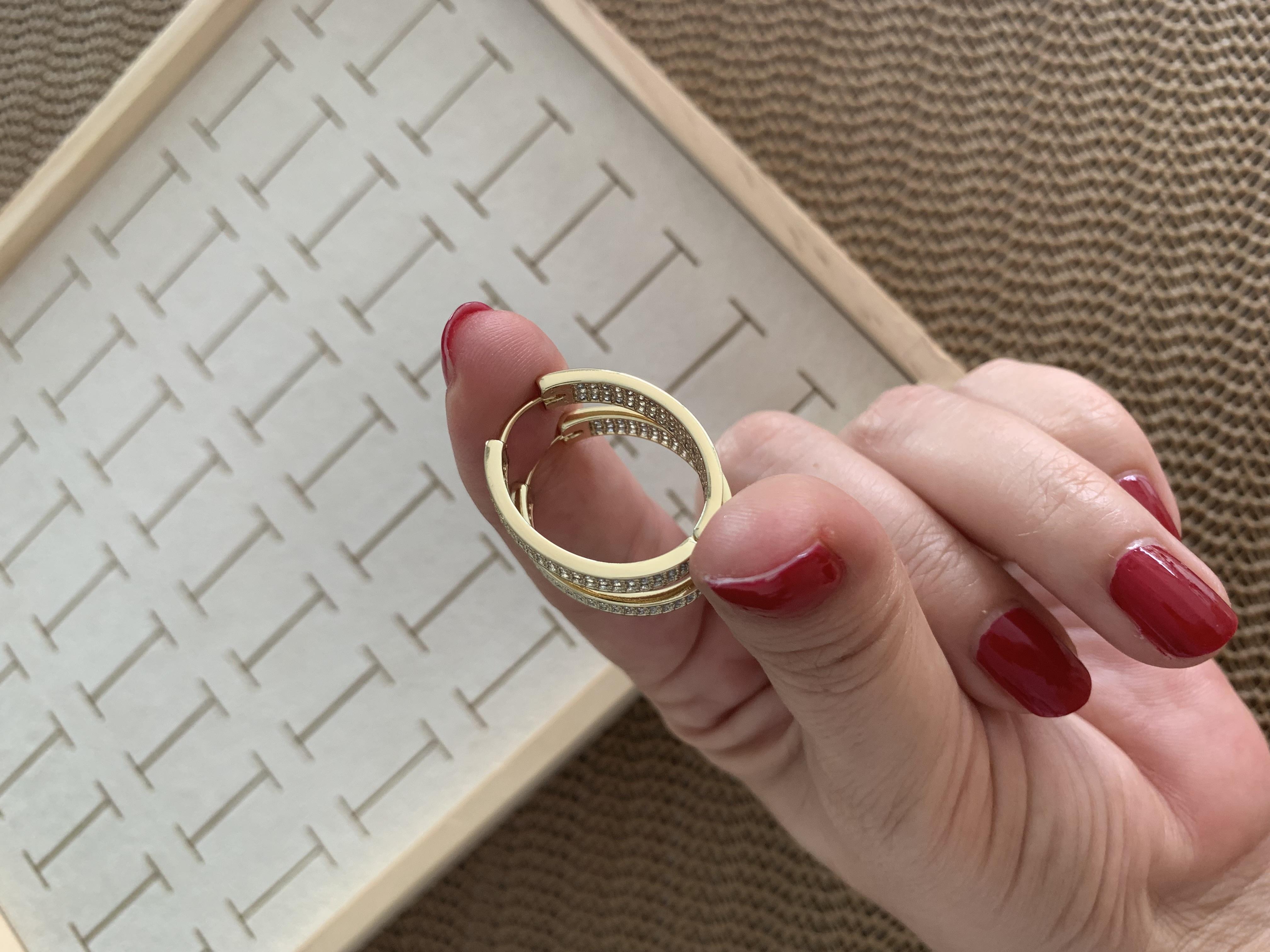 Vip Gold Komple Zirkon Taşlı Oval Küpe
