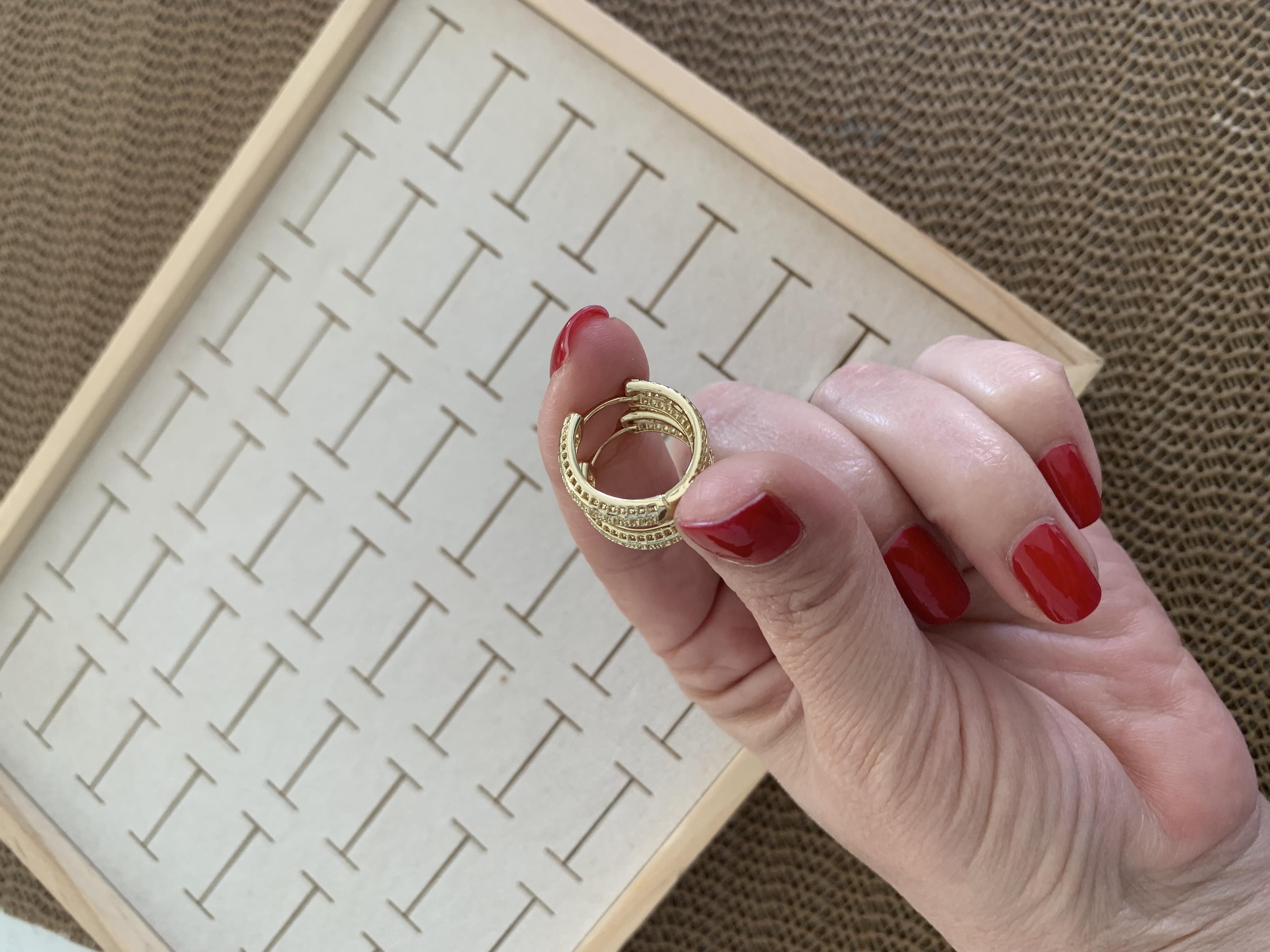 Vip Gold Ortası S Sıralı Halka Küpe