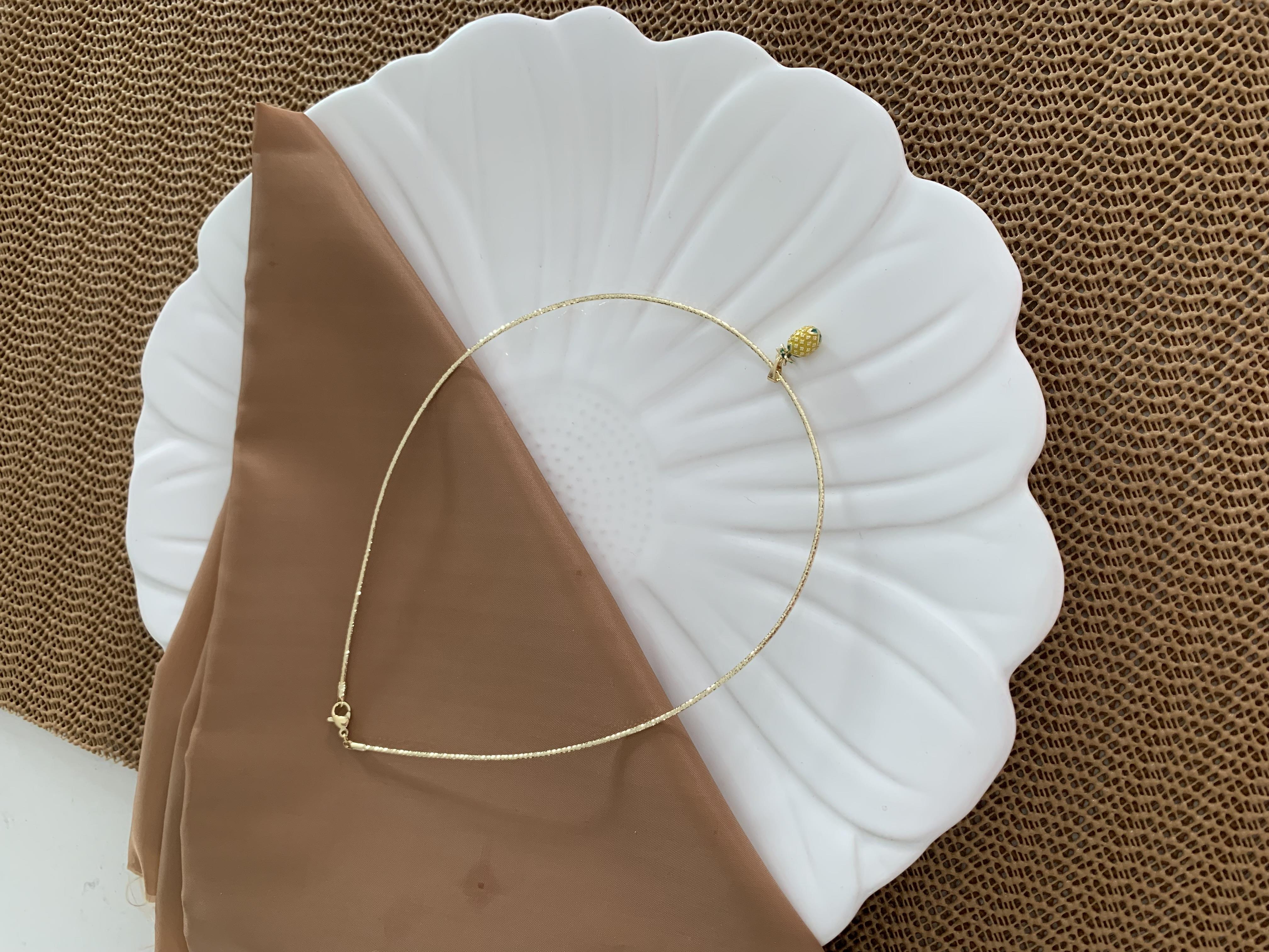 Vip Gold Pırıltılı Ananas Cocher Kolye