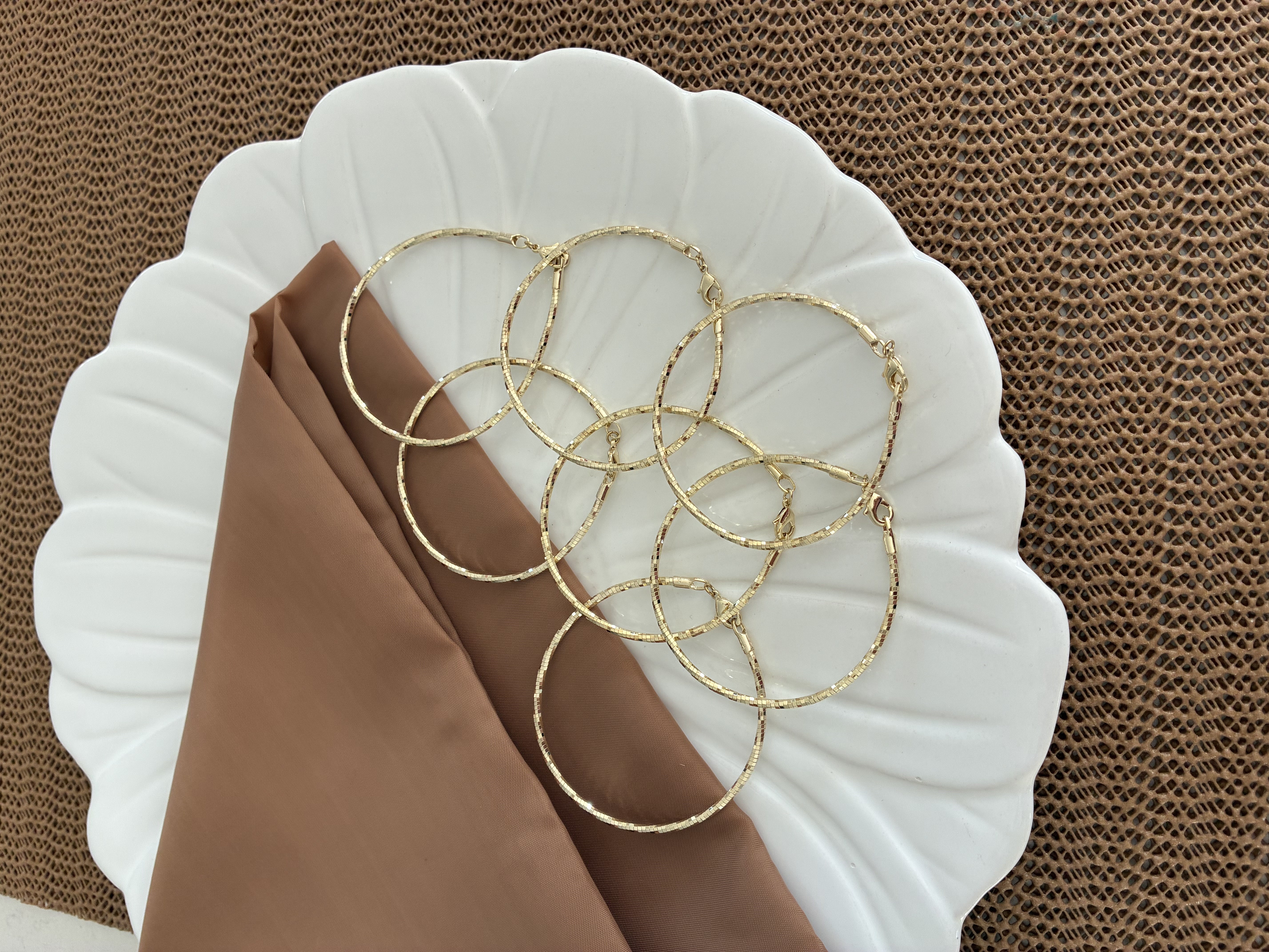 Vip Gold Pırıltılı Tel Tasarım Bileklik
