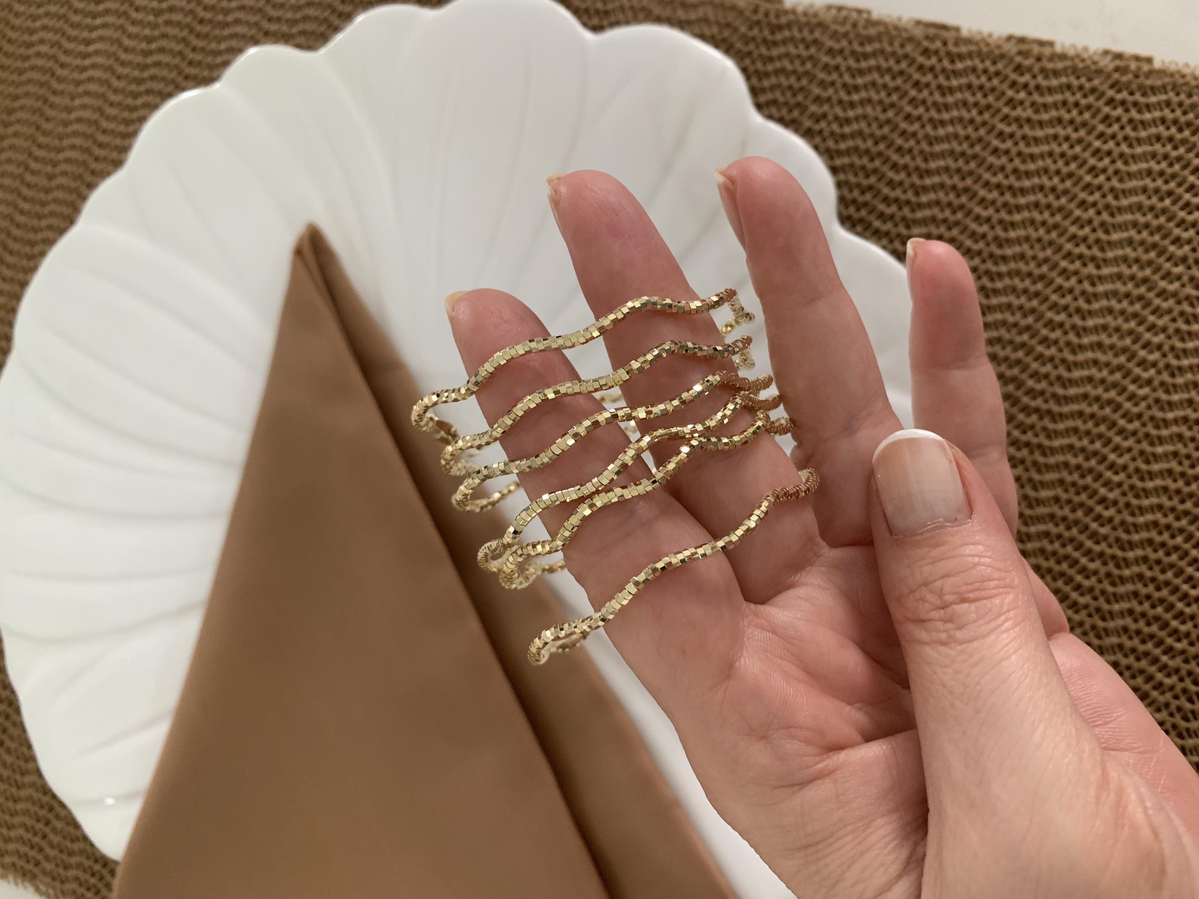 Vip Gold Pırıltılı Zikzak Bileklik
