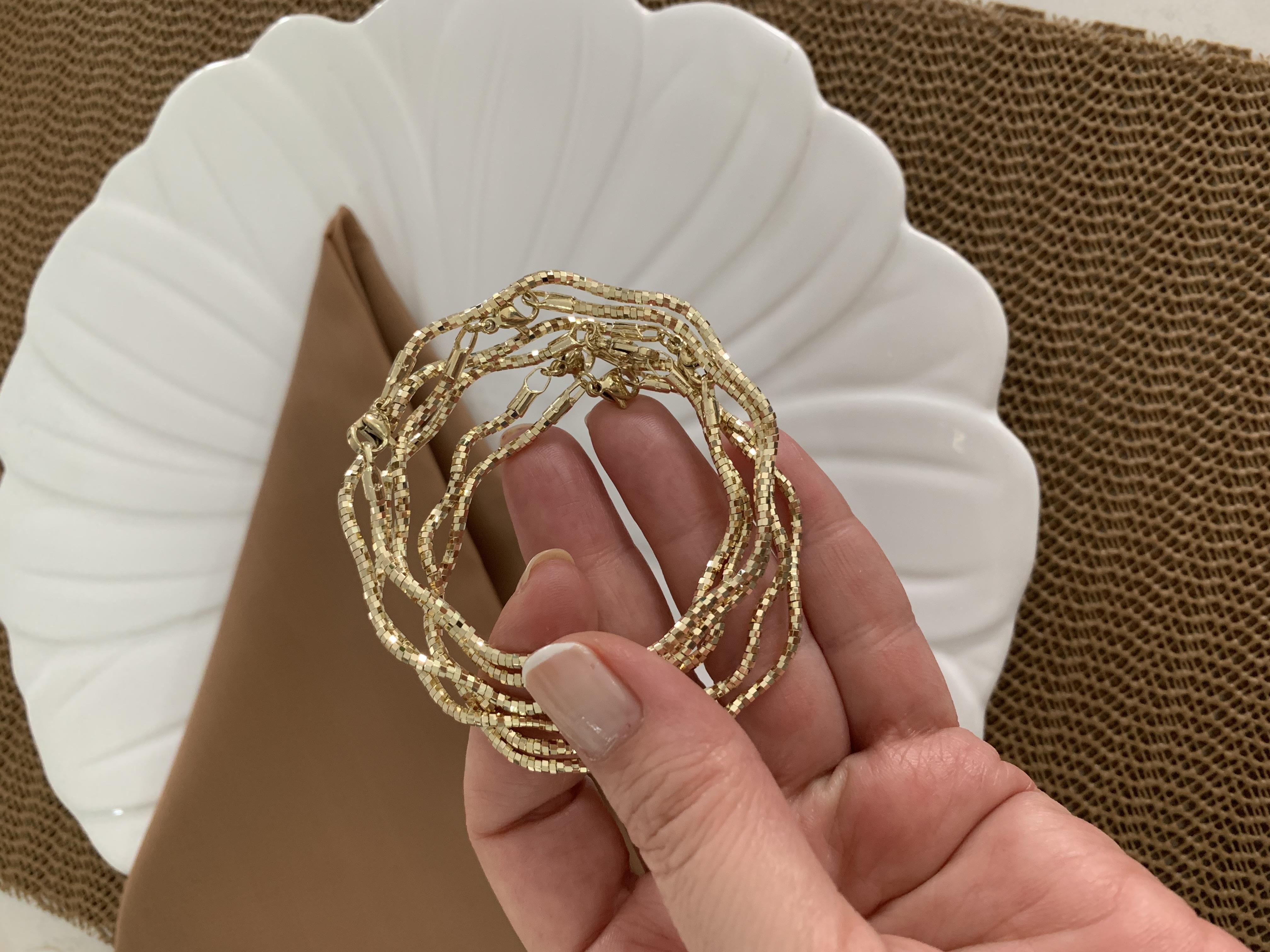 Vip Gold Pırıltılı Zikzak Bileklik