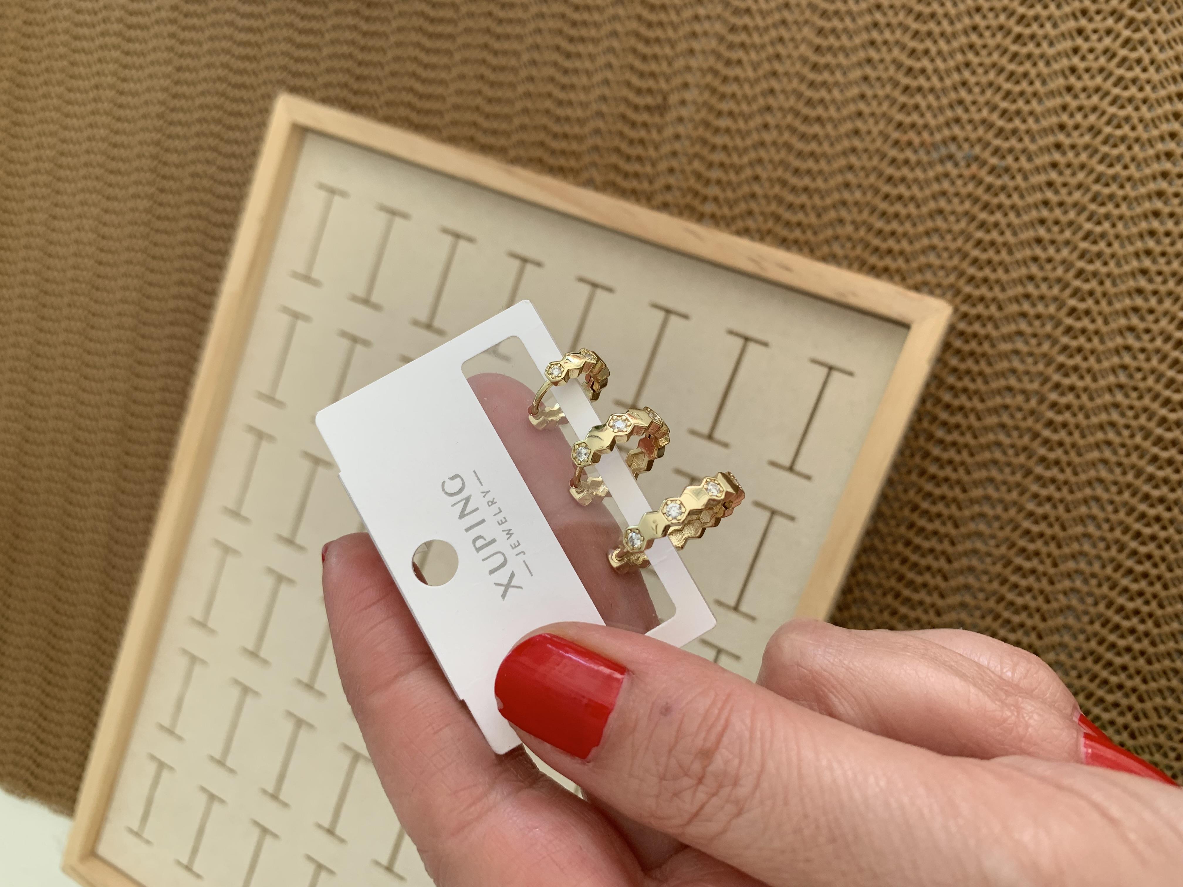 Vip Gold Zirkon Taşlı Plaka Üçlü Set Halka Küpe