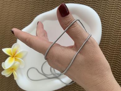 Çelik 1,20 Cm İnce Küp İtalyan Zincir Kolye Gümüş