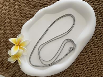 Çelik 1,20 Cm İnce Küp İtalyan Zincir Kolye Gümüş