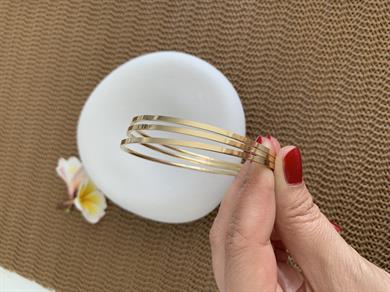 Çelik 22 Cm İnce Üçlü Ajda Bilezik