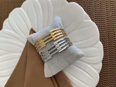 Çelik 3 Sıra Pırıltılı Kaburga Kelepçe