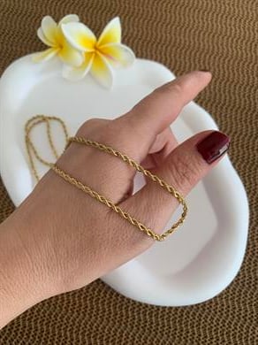 Çelik 60 Cm 2 mm Burgu Zincir Kolye Gold