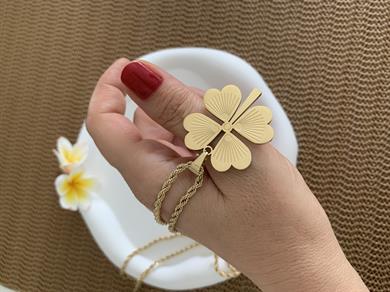 Çelik 60 Cm Burgu Zincir Yonca Kolye